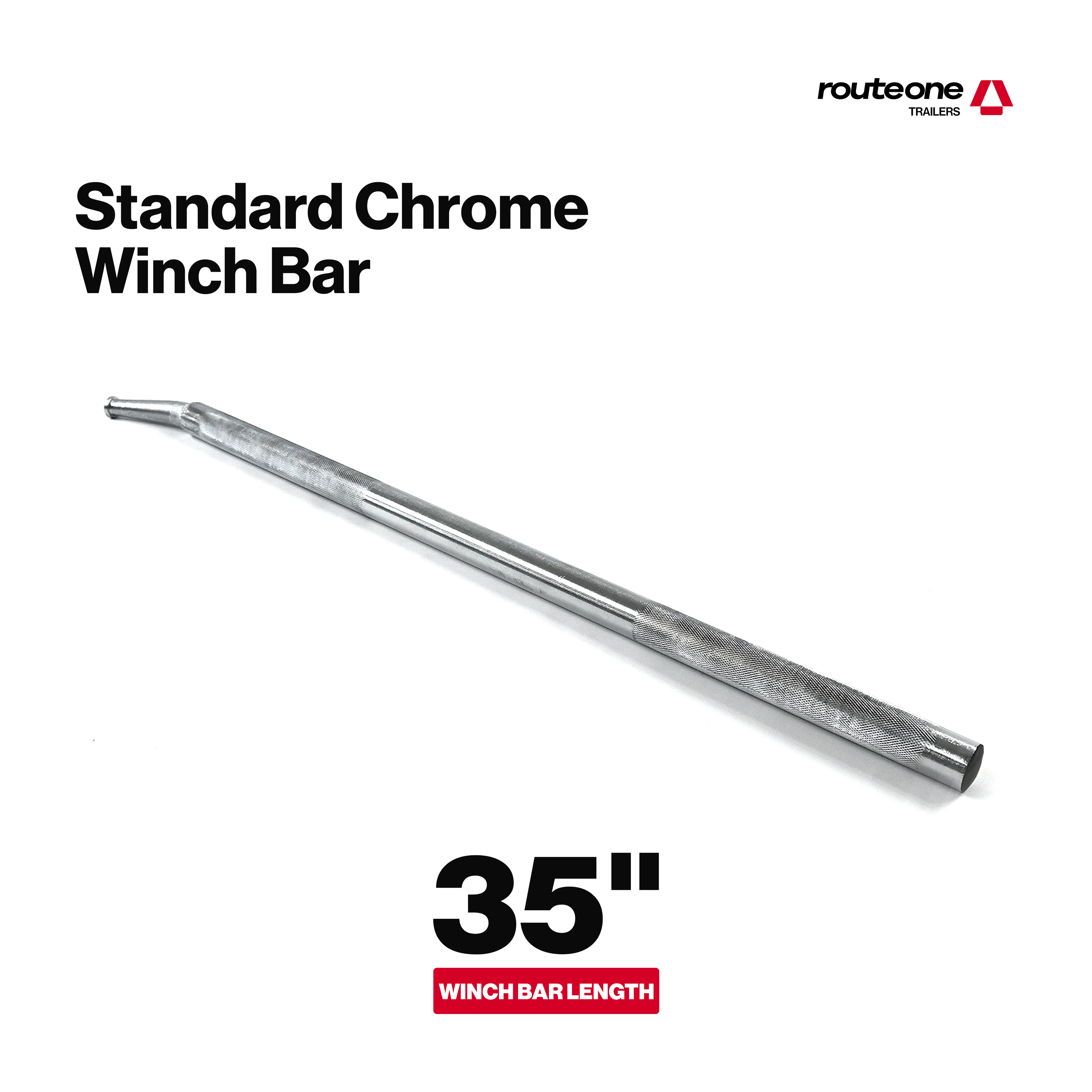 35" Chrome Standard Winch Bar Route One Trailers
