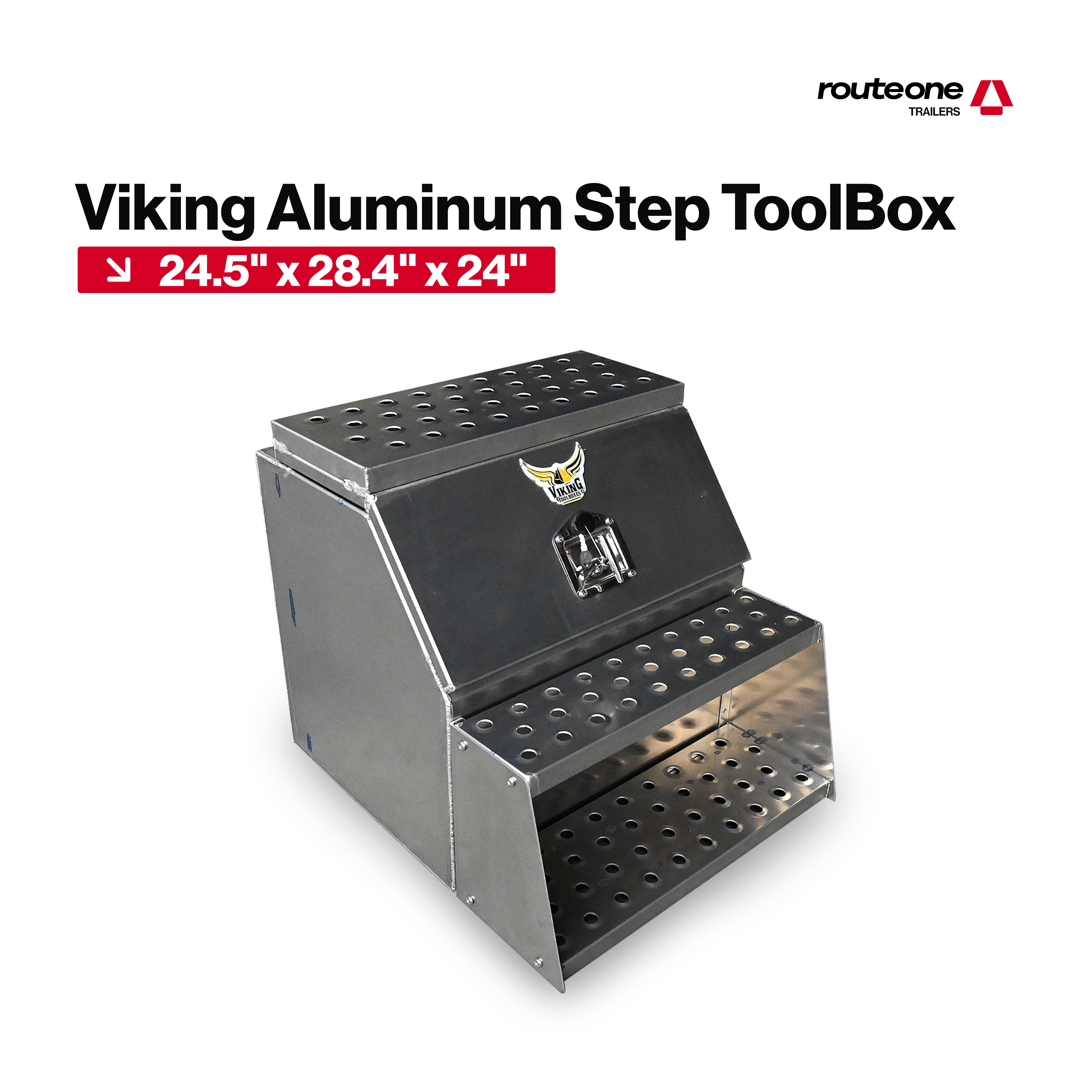 Viking Aluminum Step Box 24.5" X 28.4" X 24" Route One Trailers