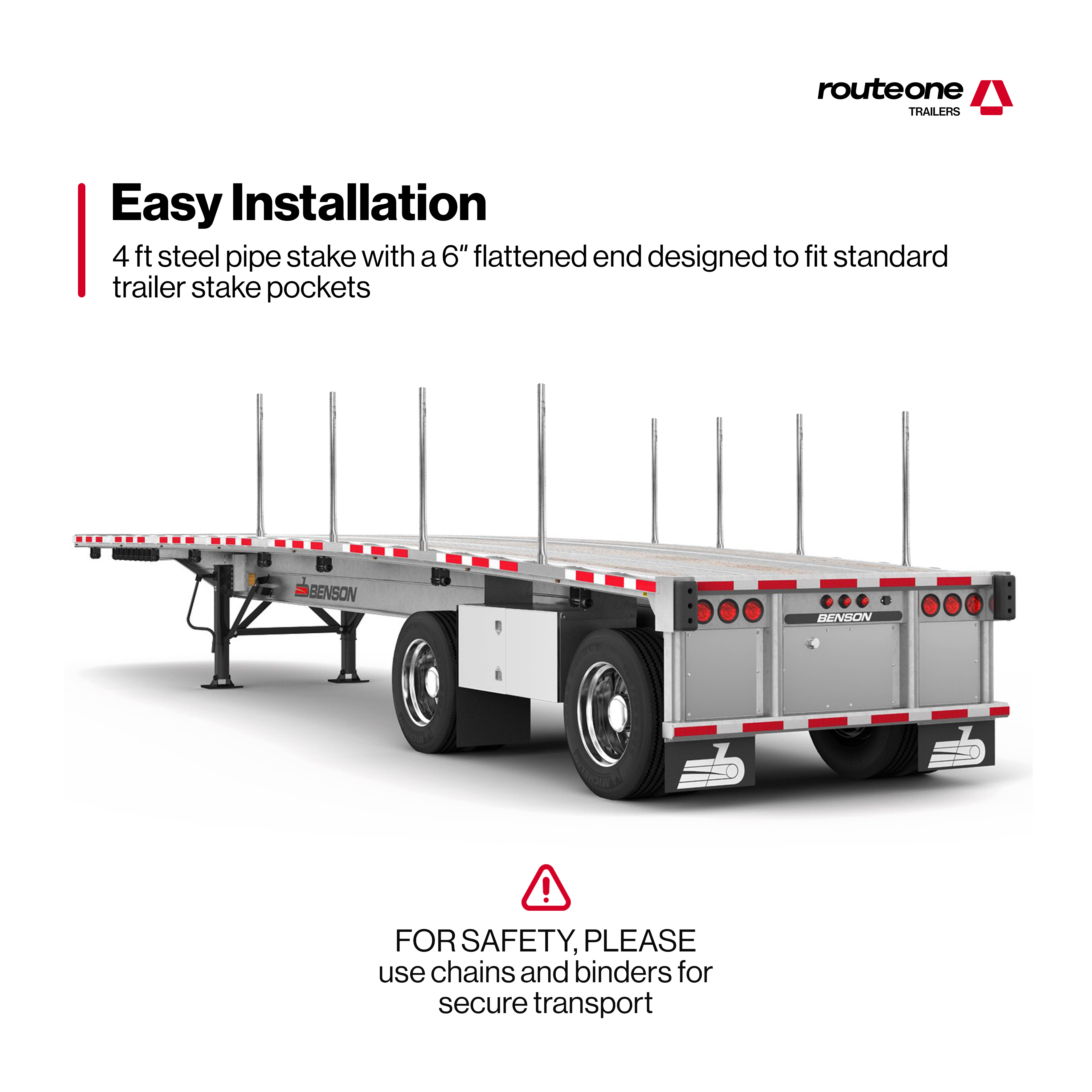 4 ft Steel Pipe Stake Route One Trailers