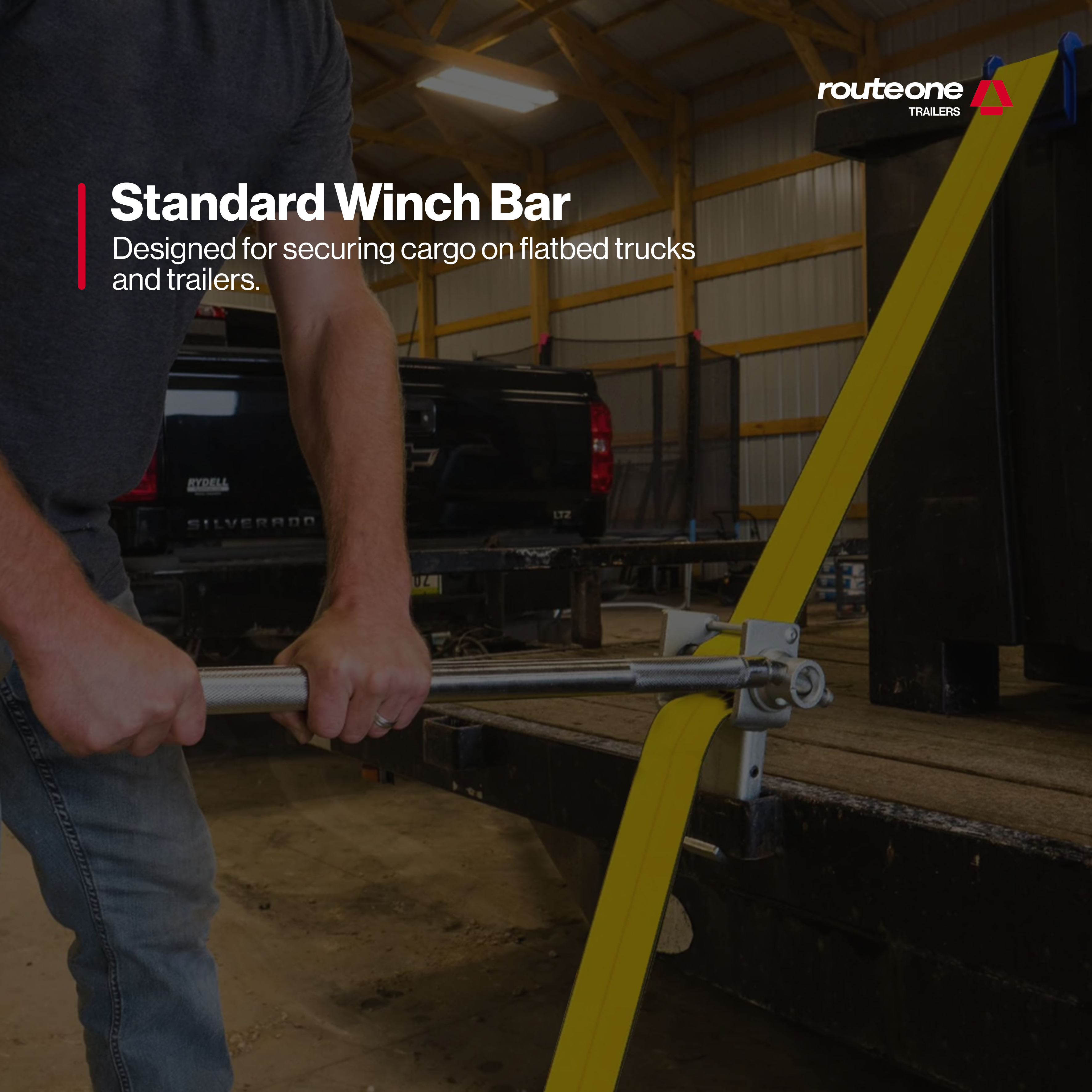 35" Chrome Standard Winch Bar Route One Trailers
