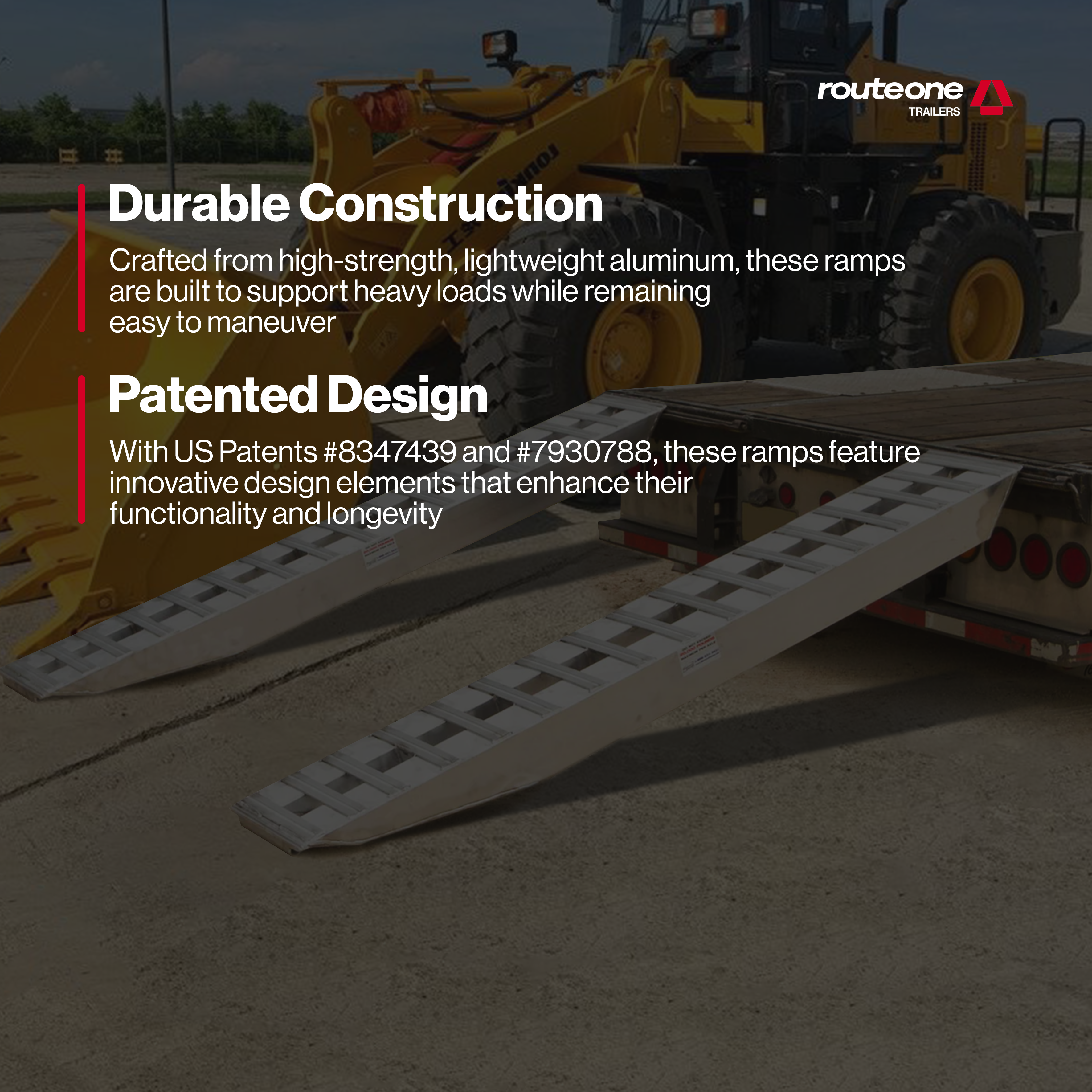 HD Ramps 20” x 96” Step Deck Trailer Ramps Route One Trailers