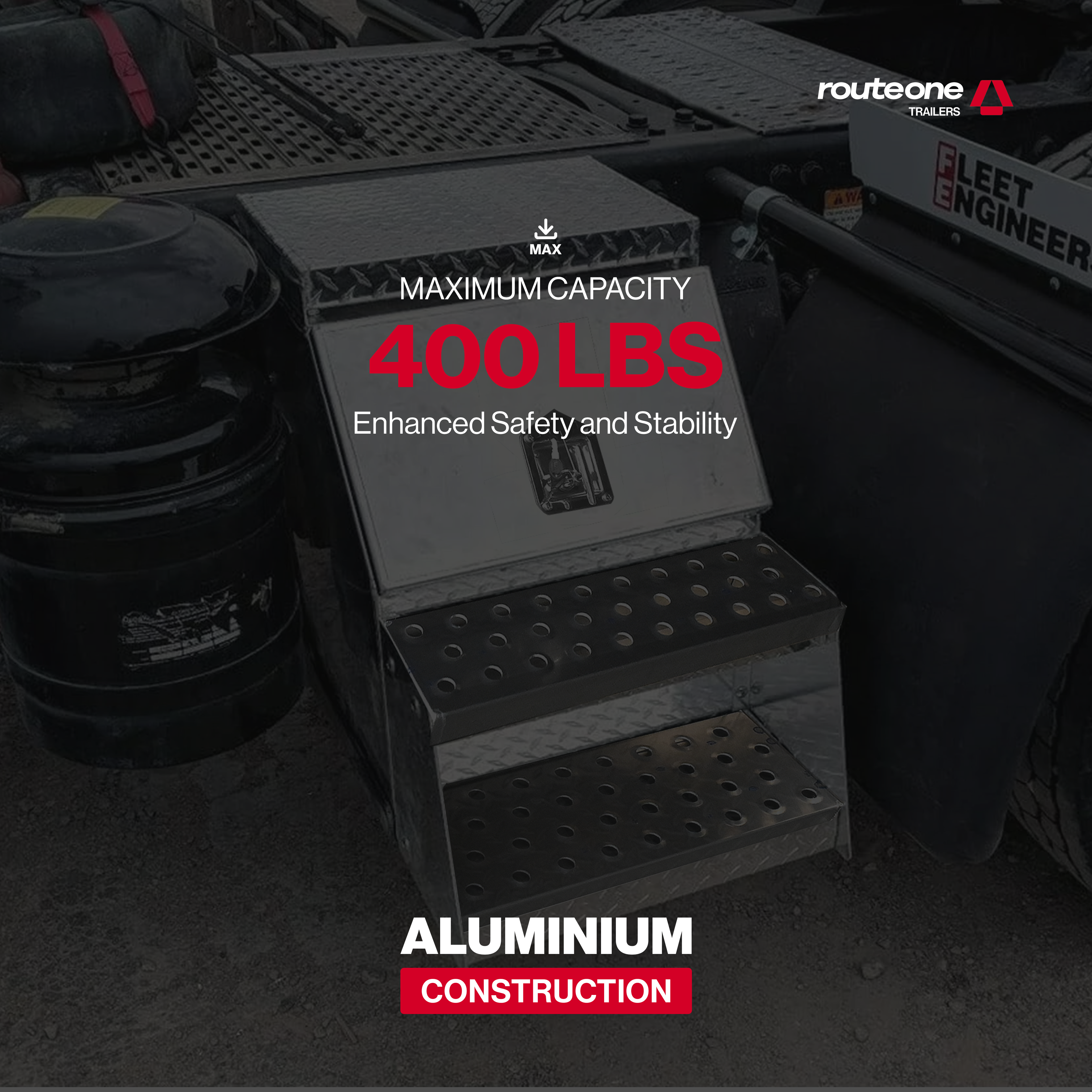 Viking Aluminum Step Box 24.5" X 28.4" X 24" Route One Trailers