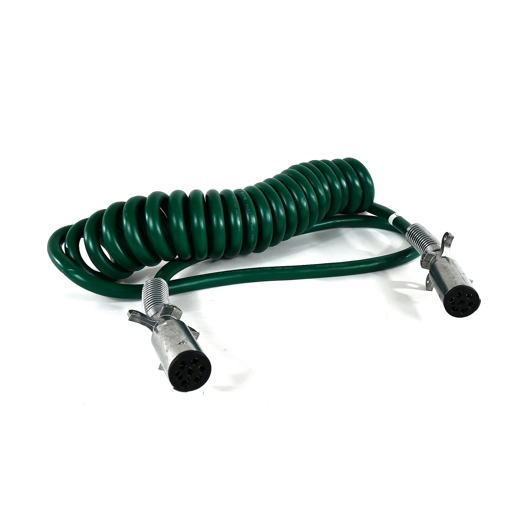 15ft 7-Way Green Coiled