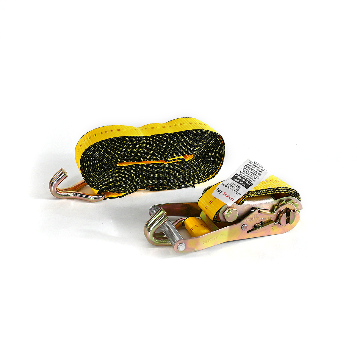 2" x 30' Ratchet Strap w Double J Hook Tarp System (2" x 27') Route One Trailers