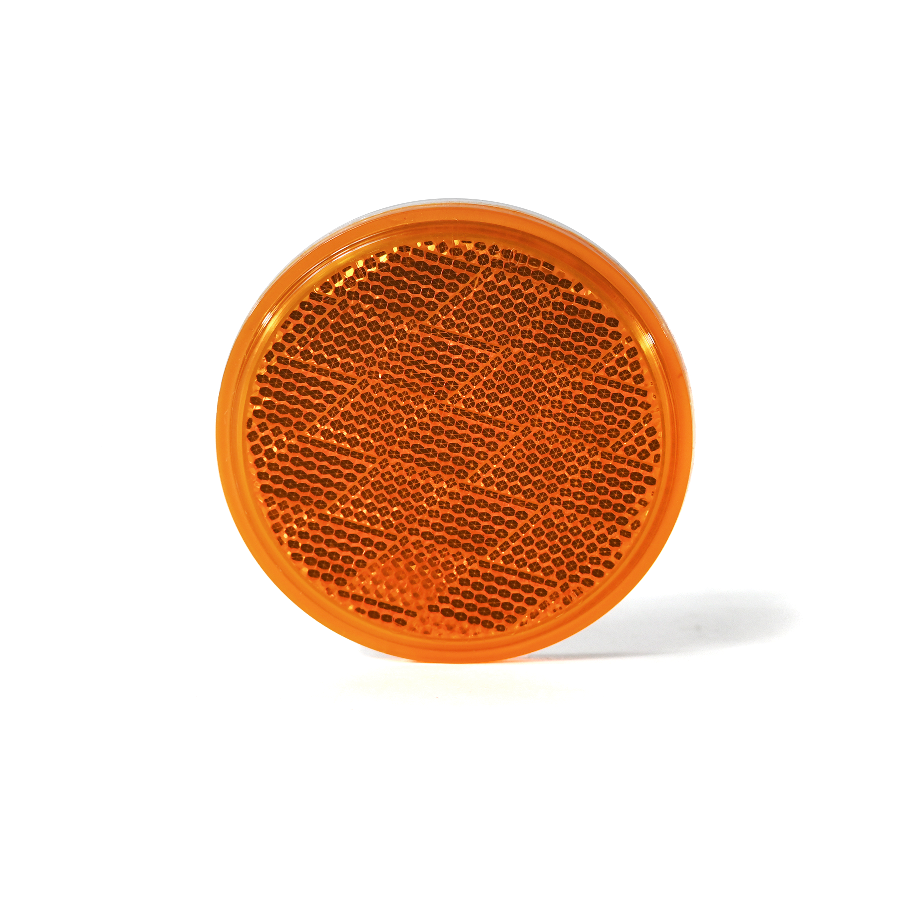 3-1/8" Reflector, Round, Yellow, Adhesive Mount Route One Trailers