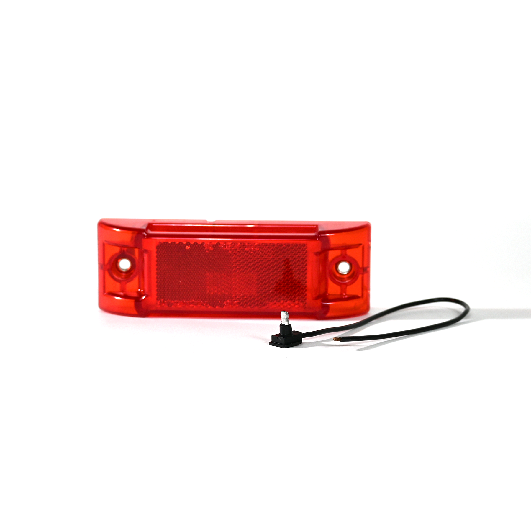 Marker Clearance Light, Red Rectangular, 1 Bulb, KIT w/Ref Lens 12V Route One Trailers