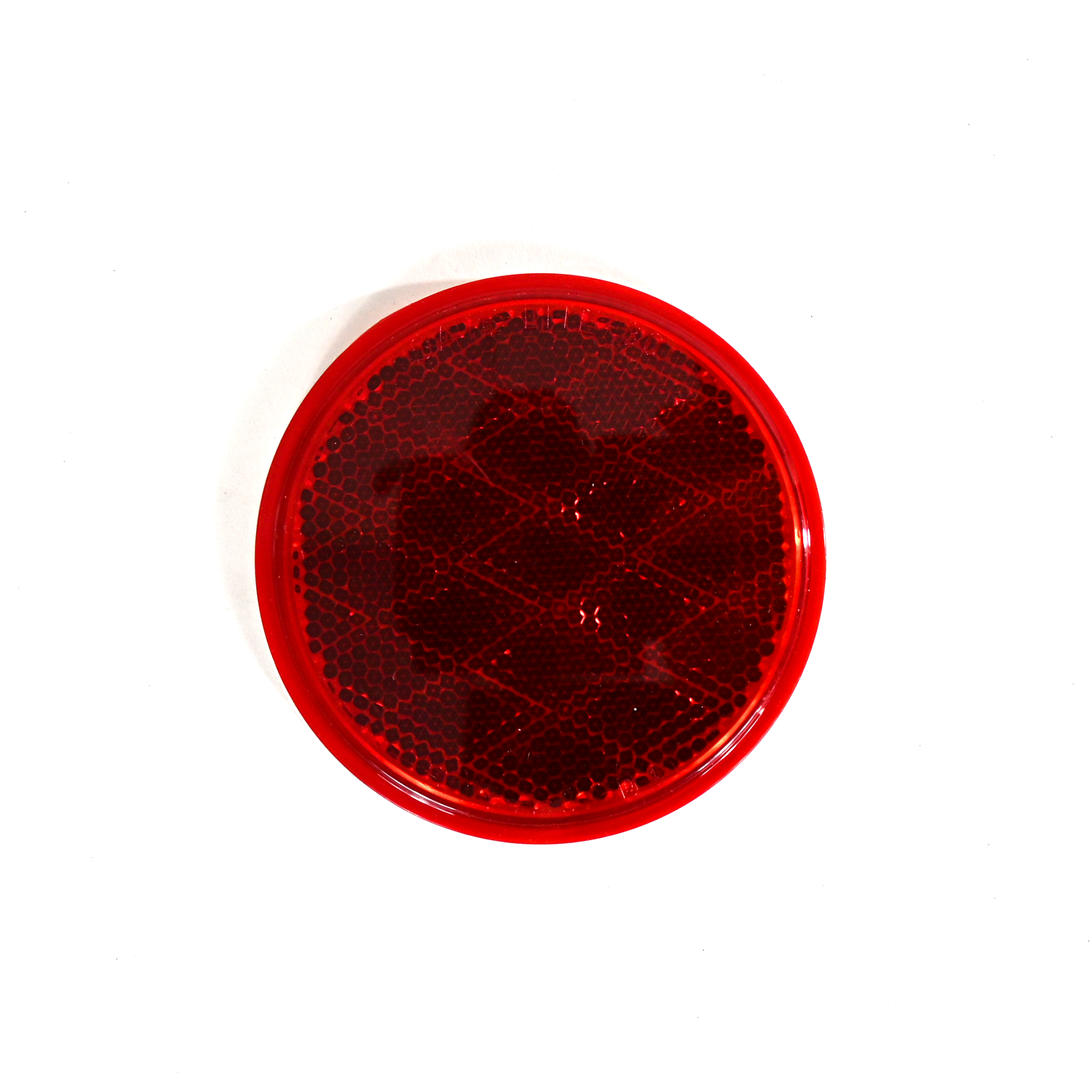 Lights:3-1/8" Round, Red, Reflector, Adhesive Mount