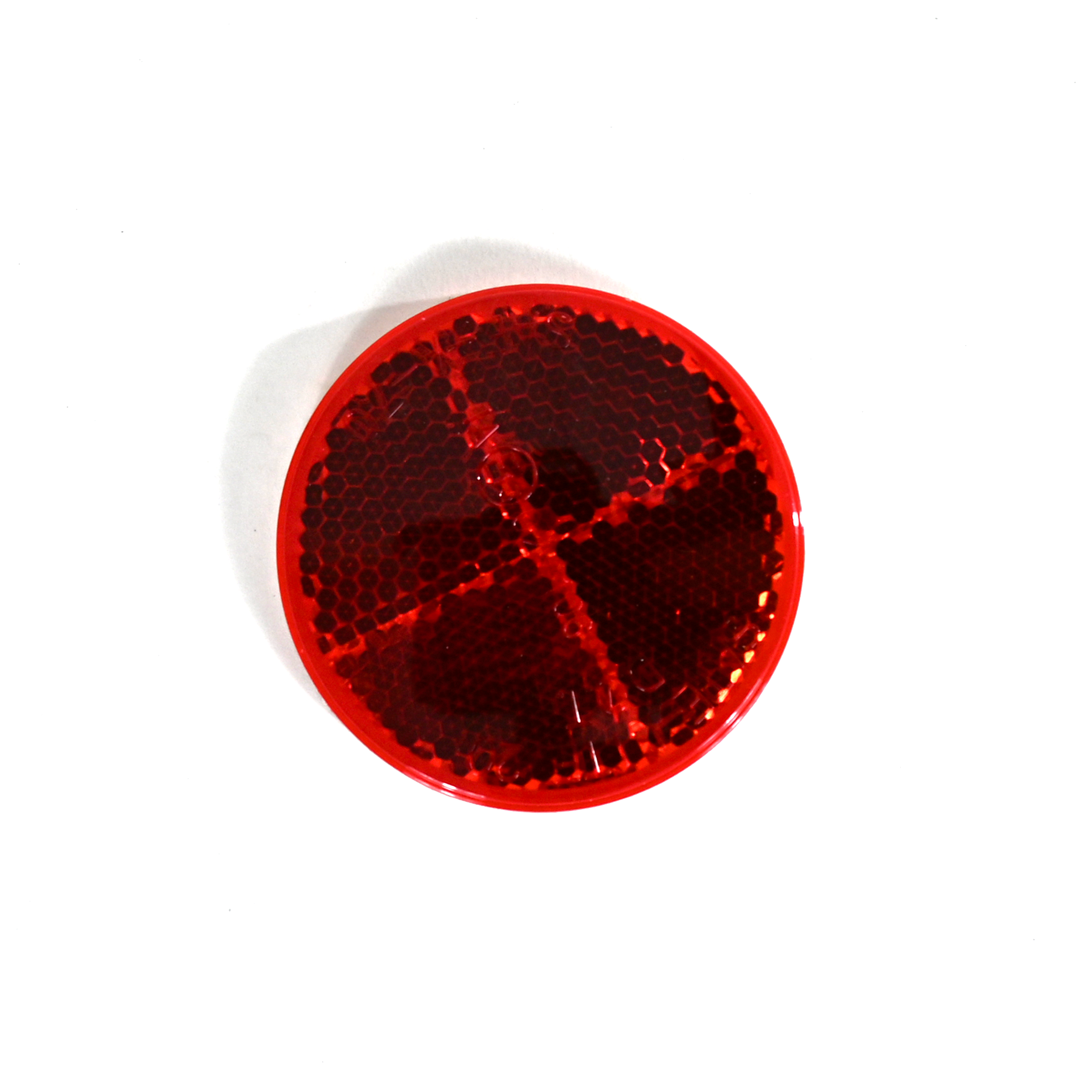 2-1/8" Round, Red Reflector, Adhesive Mount Route One Trailers