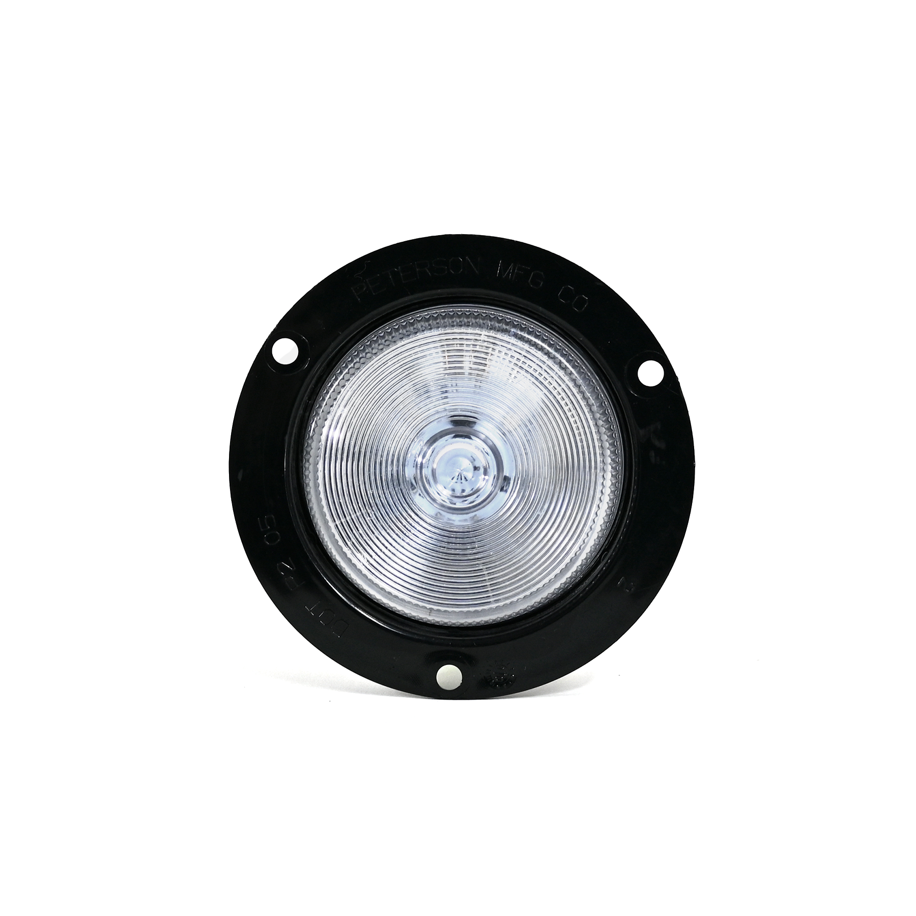 Peterson / Reitnouer Clear Lens Round Red Light 2.5" Marker/Clearance w/ Flange Route One Trailers