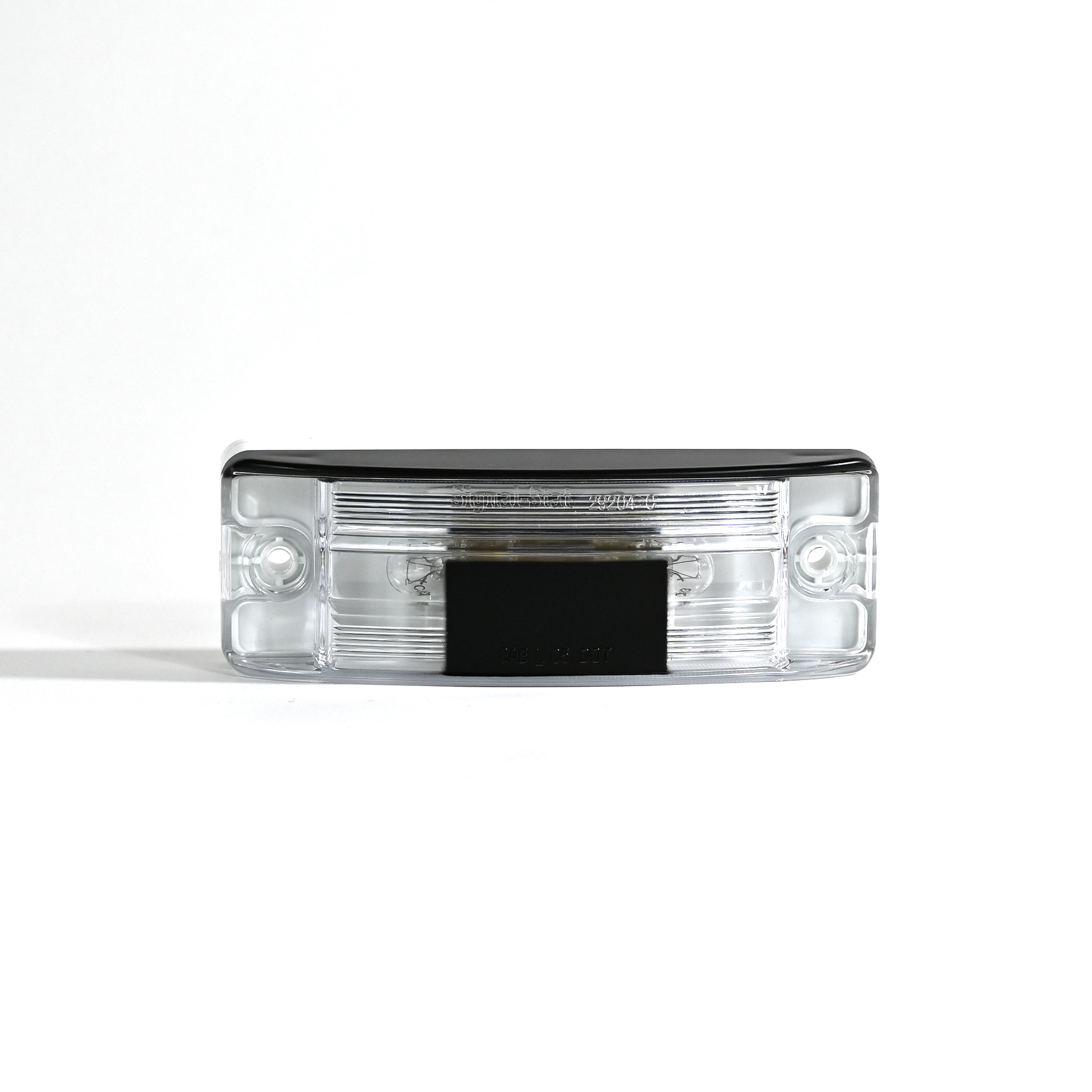 License Light, Rectangular, Clear, 2 Bulb, 2 Screw Mount, Male Pin S/T/T Route One Trailers