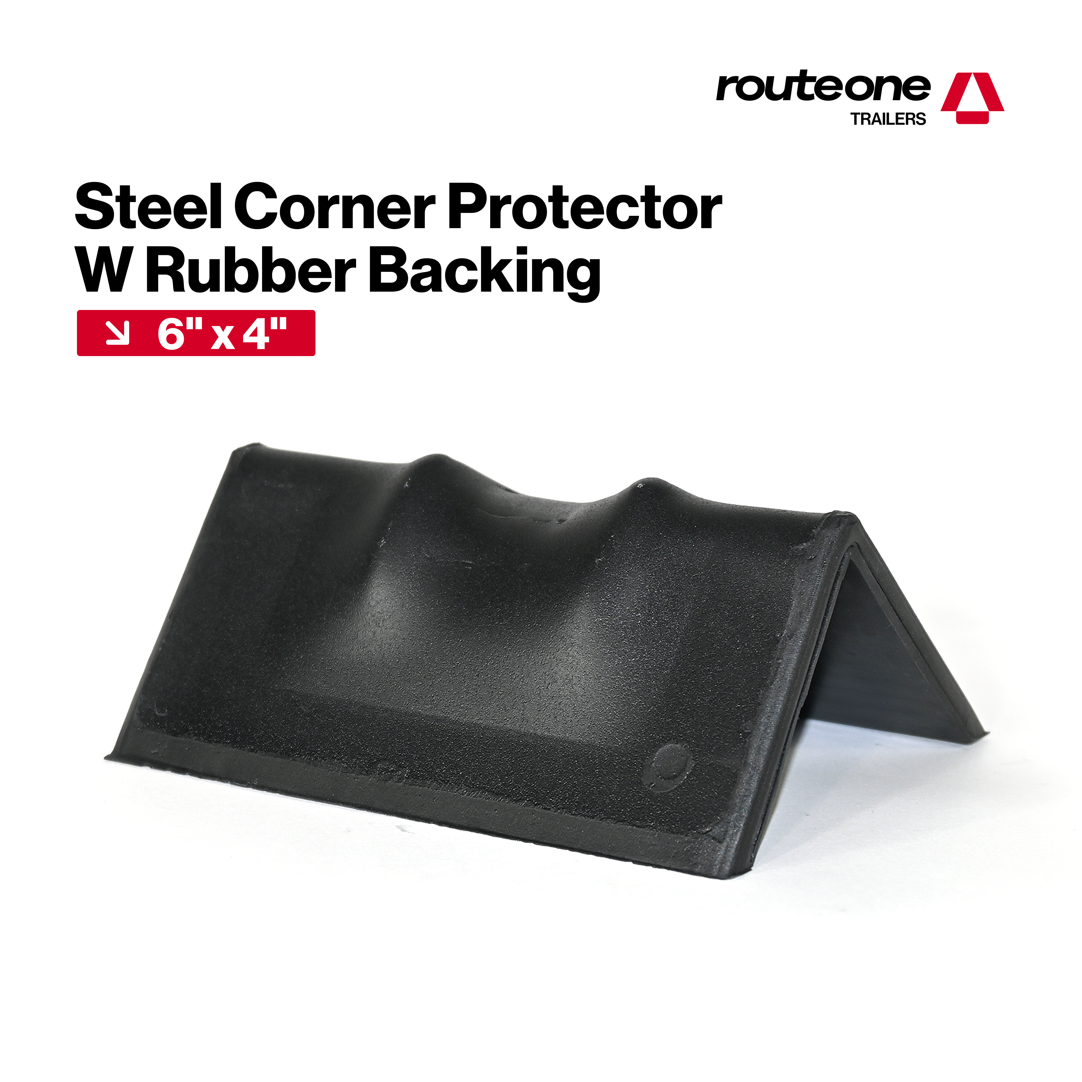 Steel Corner Protector 6" x 4” W Rubber Backing Route One Trailers