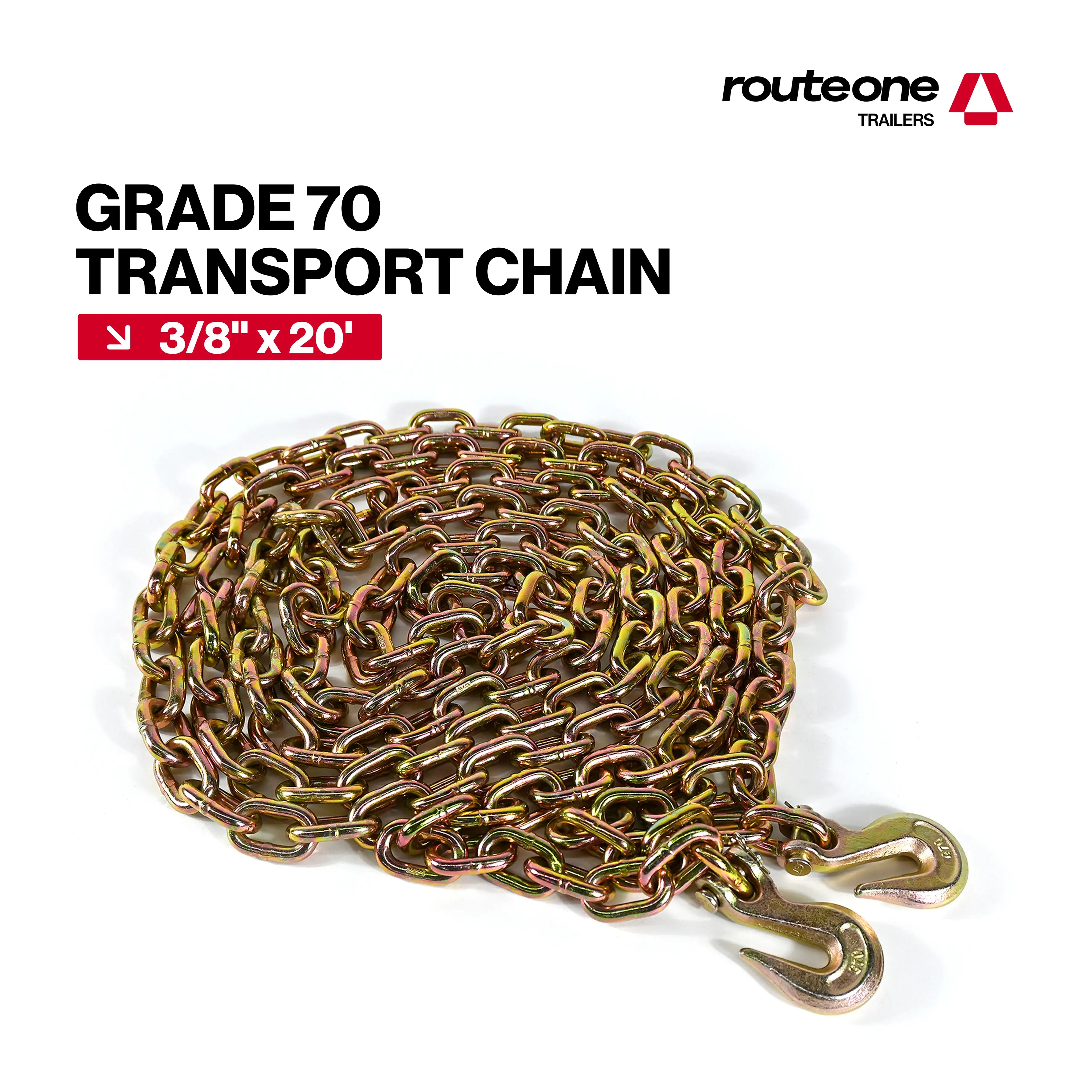 3/8” x 20’ G70 Transport Chain | Flatbed Cargo Control Route One Trailers