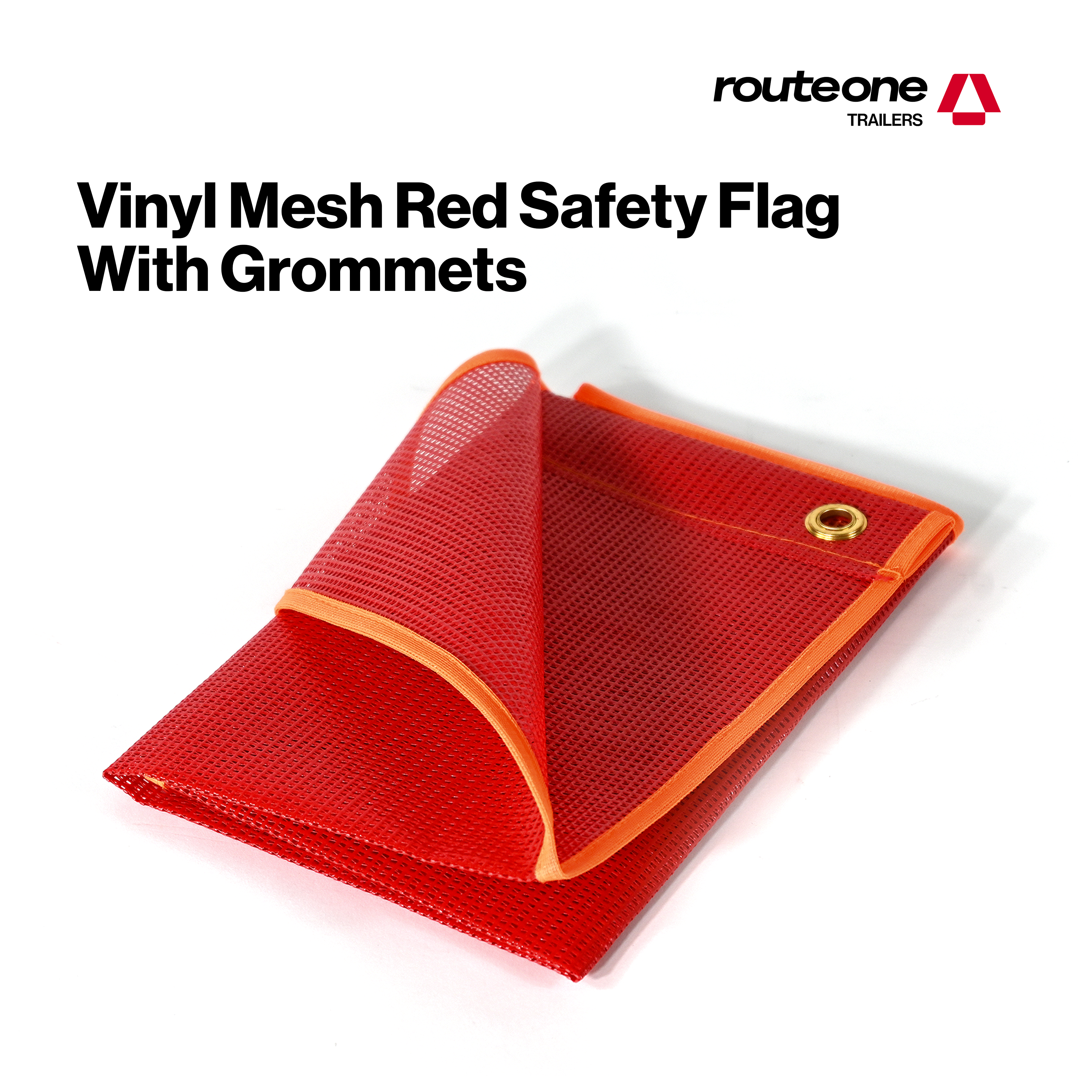 Vinyl Mesh Red Flag W Grommets Route One Trailers