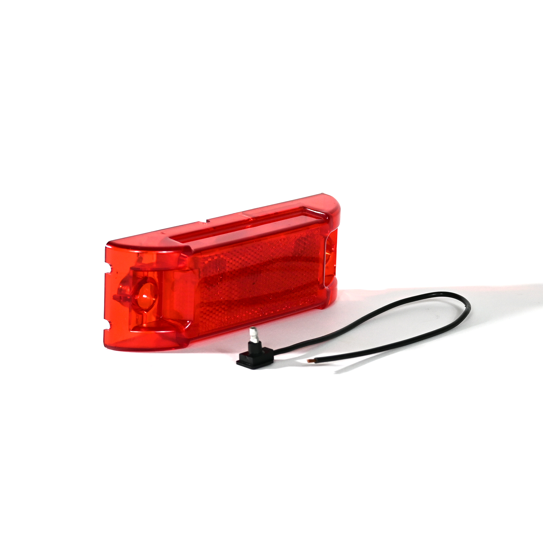 Marker Clearance Light, Red Rectangular, 1 Bulb, KIT w/Ref Lens 12V Route One Trailers