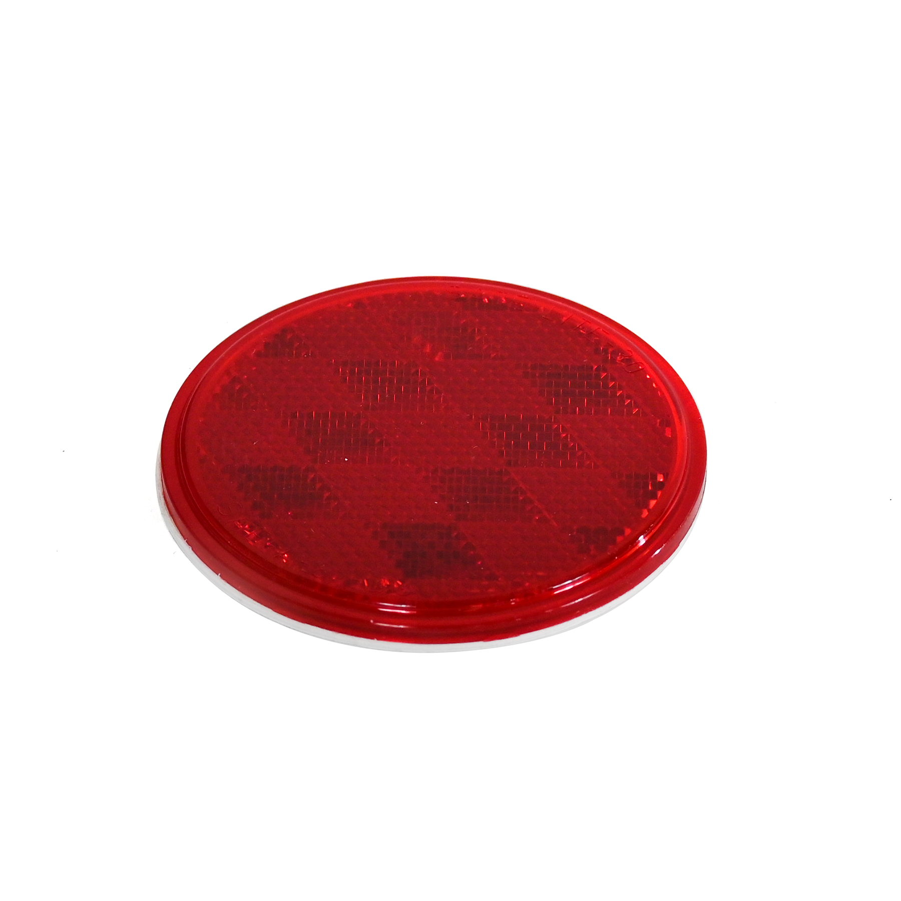 Lights:3-1/8" Round, Red, Reflector, Adhesive Mount