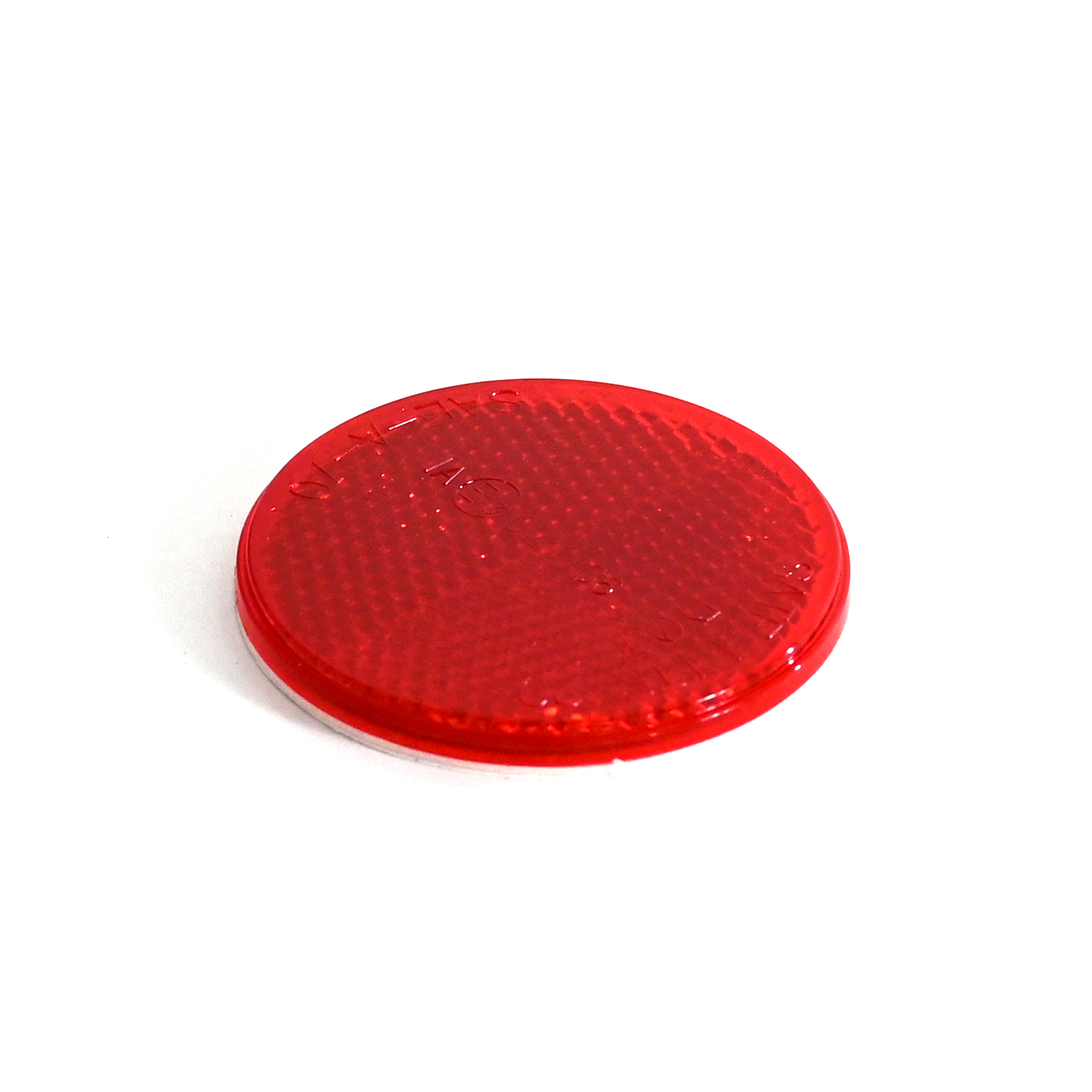 2-1/8" Round, Red Reflector, Adhesive Mount Route One Trailers