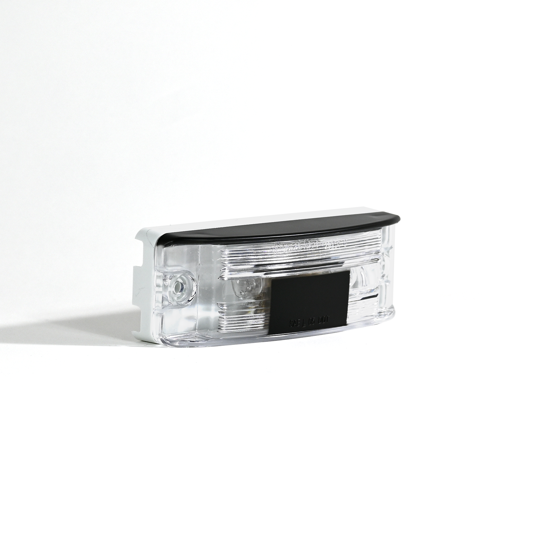 License Light, Rectangular, Clear, 2 Bulb, 2 Screw Mount, Male Pin S/T/T Route One Trailers