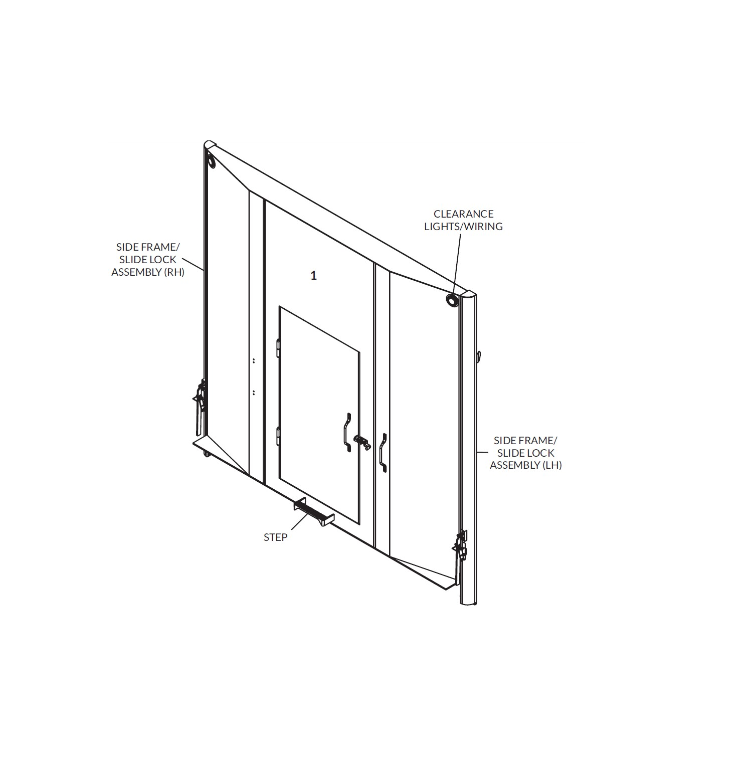 Shur-co: Headbord Assembly with Door/Step/Lock 100H 108W Route One Trailers