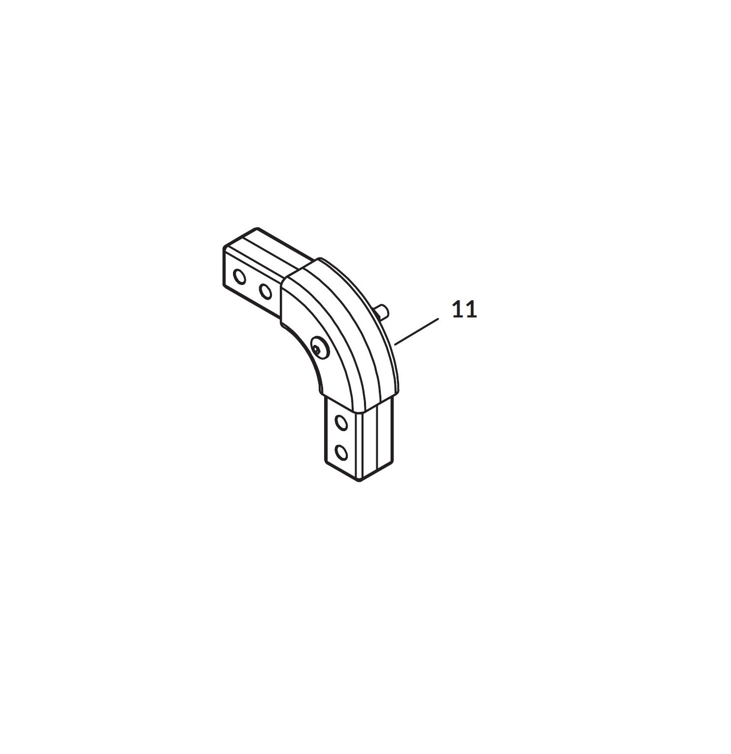 BOW CORNER CAST SQUARE TUBE ASSY