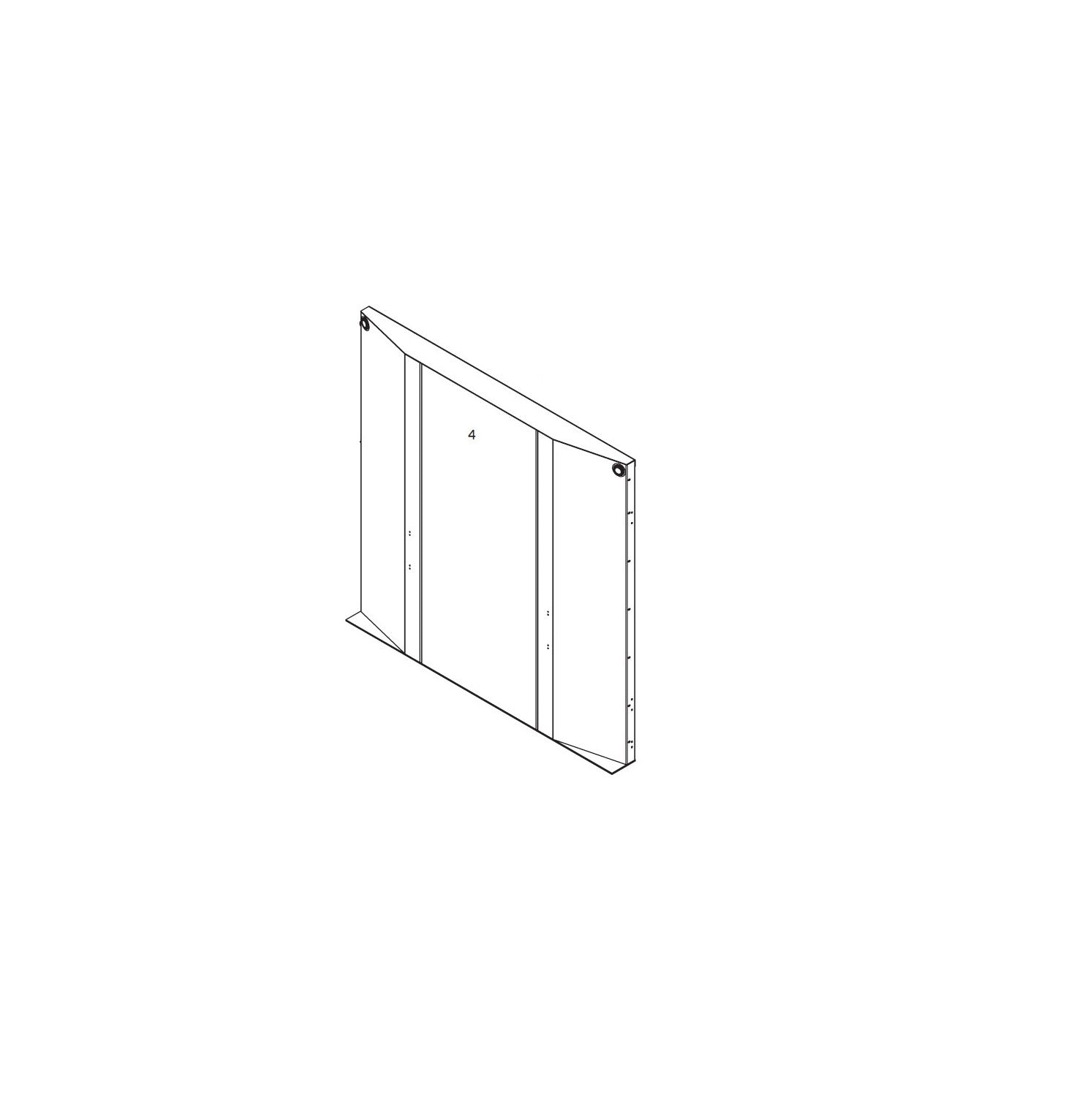 HEADBOARD ASSY NO DOOR/WING 100H 108W