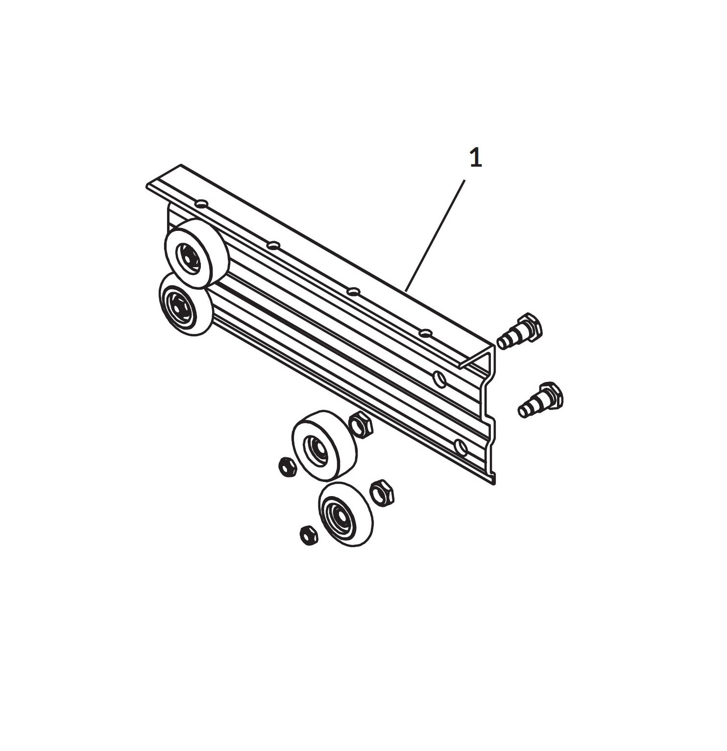 Shur-Co: Front / Rear Cart Assembly 19.5" - Frame Foot Only