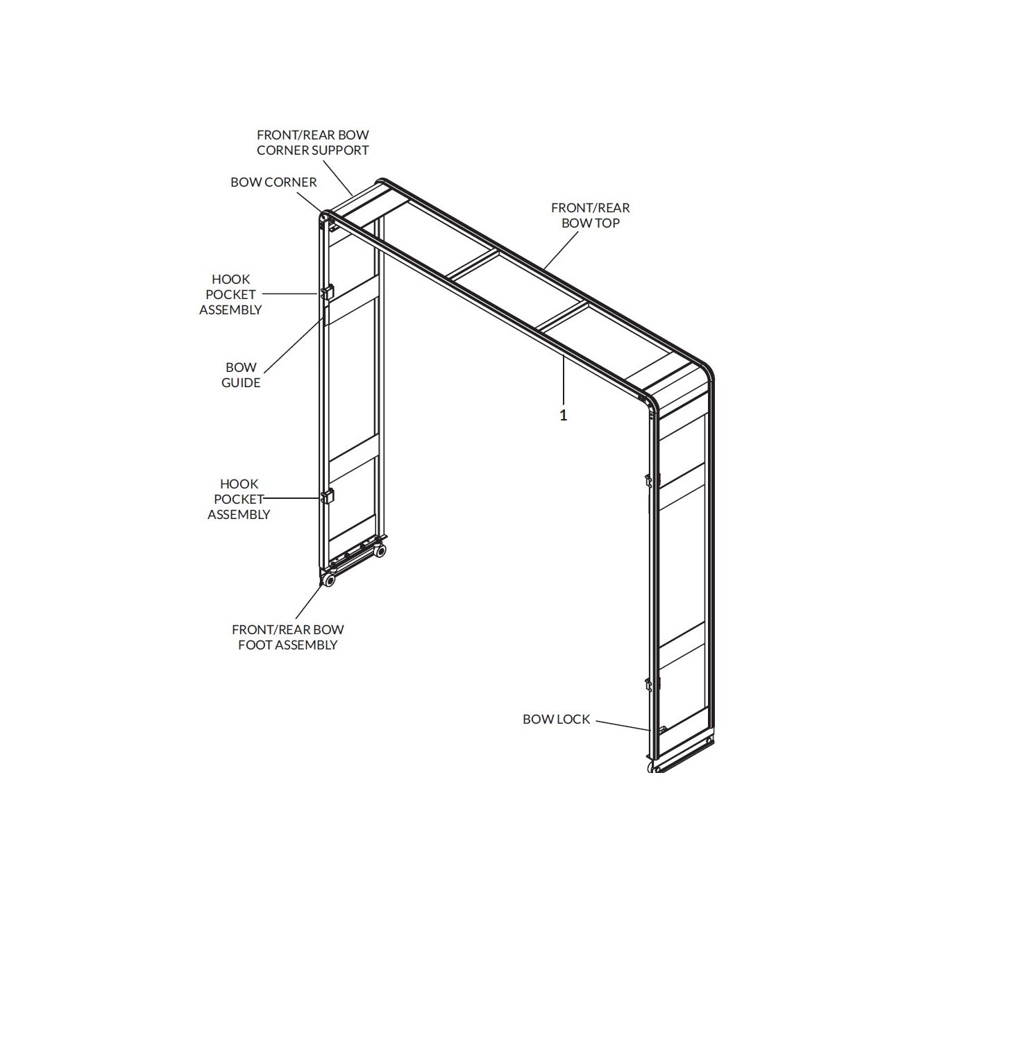 BOW FRONT ASSY 100H 108W MAGNUM