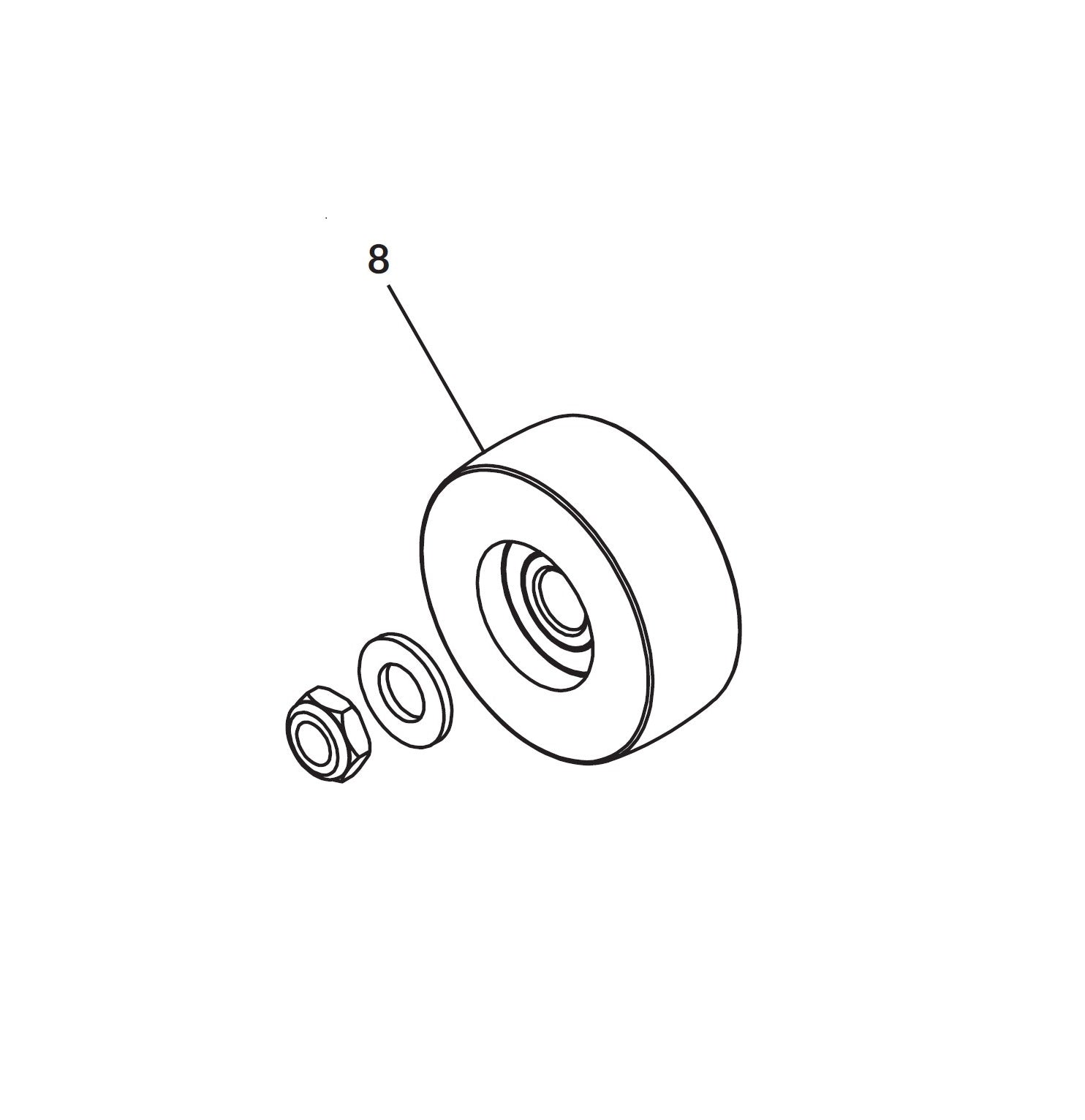 Shur-co: 3" Steel Wheel with 1/2" Washer and Nut
