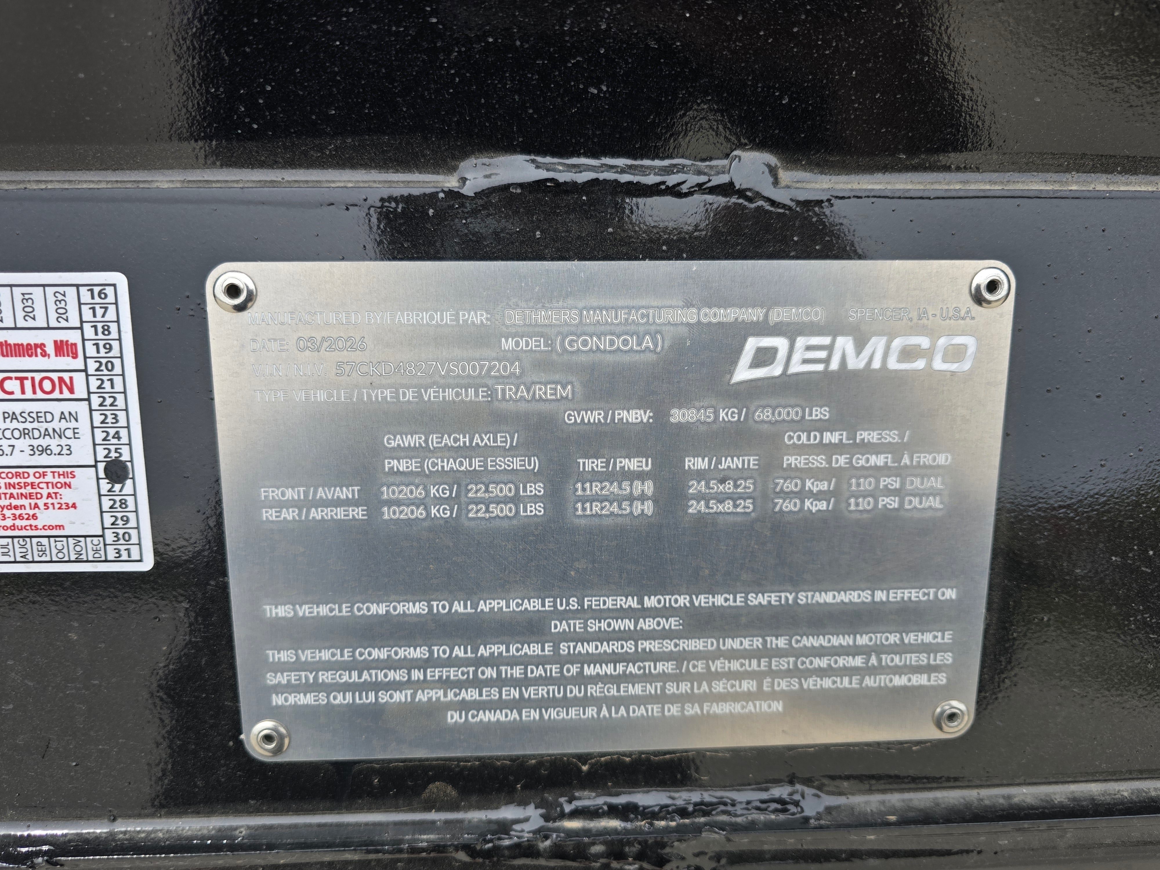 2027 Demco Gondola Scrap 48’ Route One Trailers