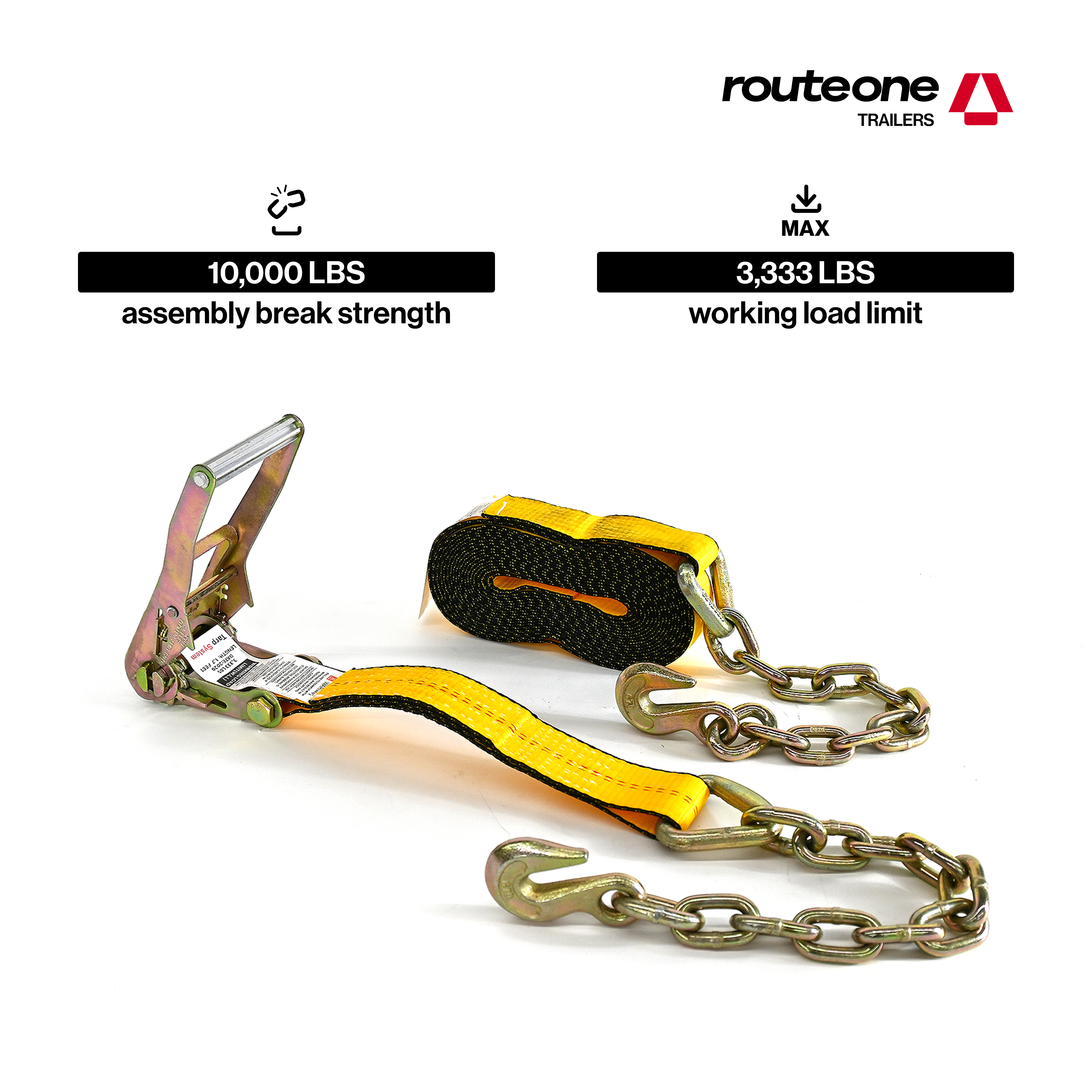 2" x 27' Ratchet Strap w Chain Anchor Tarp System