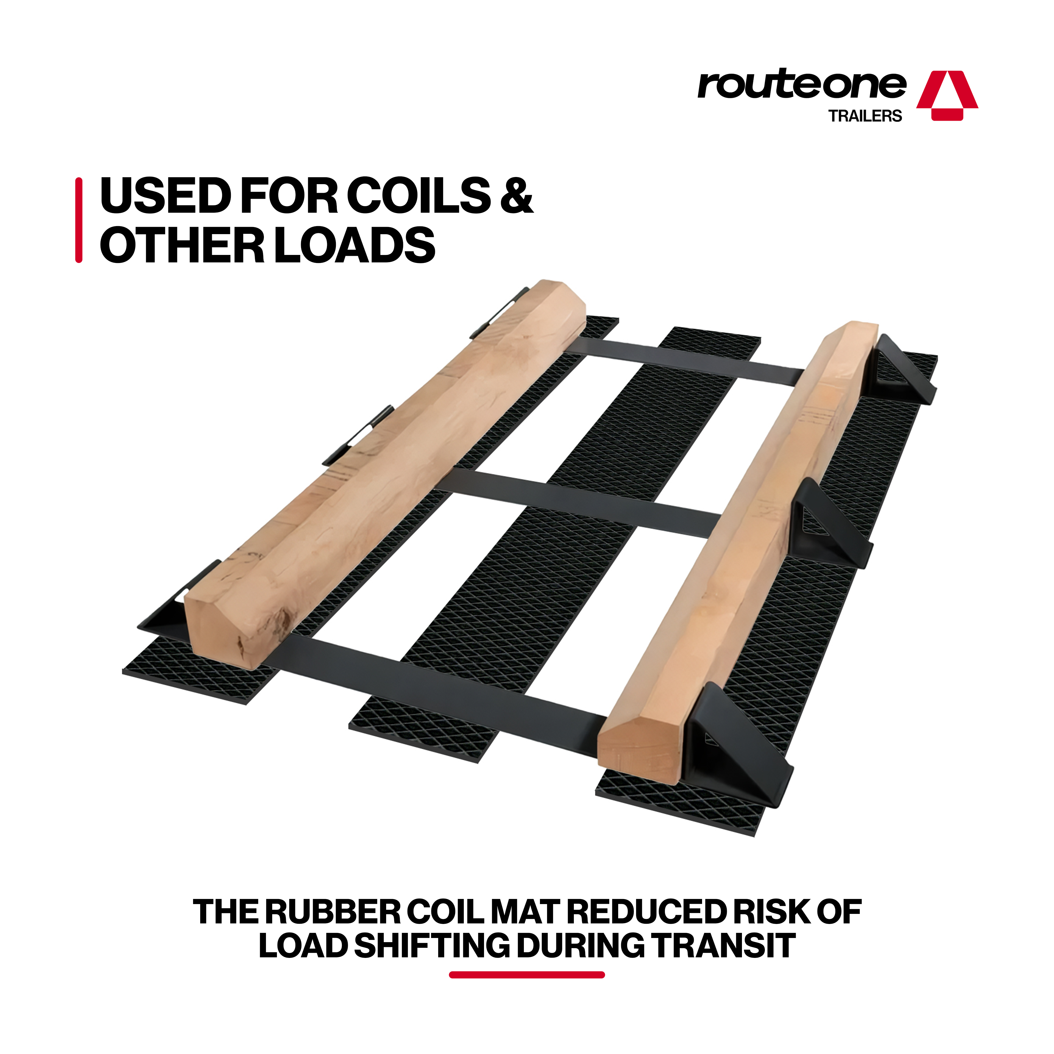 Rubber Coil Mats 1/2 inch Thick (6" x 48") Route One Trailers