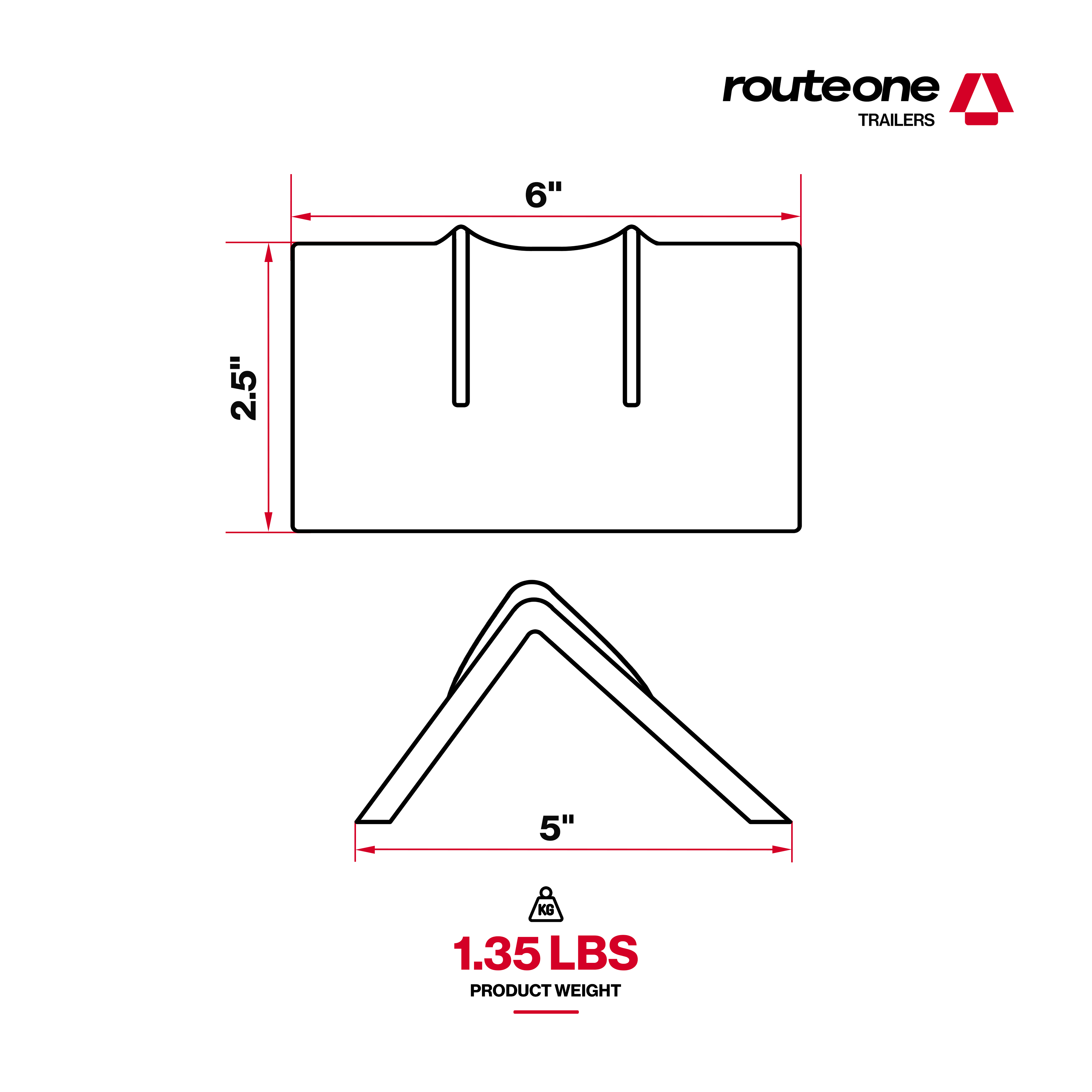 Steel Corner Protector 6" x 4” W Rubber Backing Route One Trailers