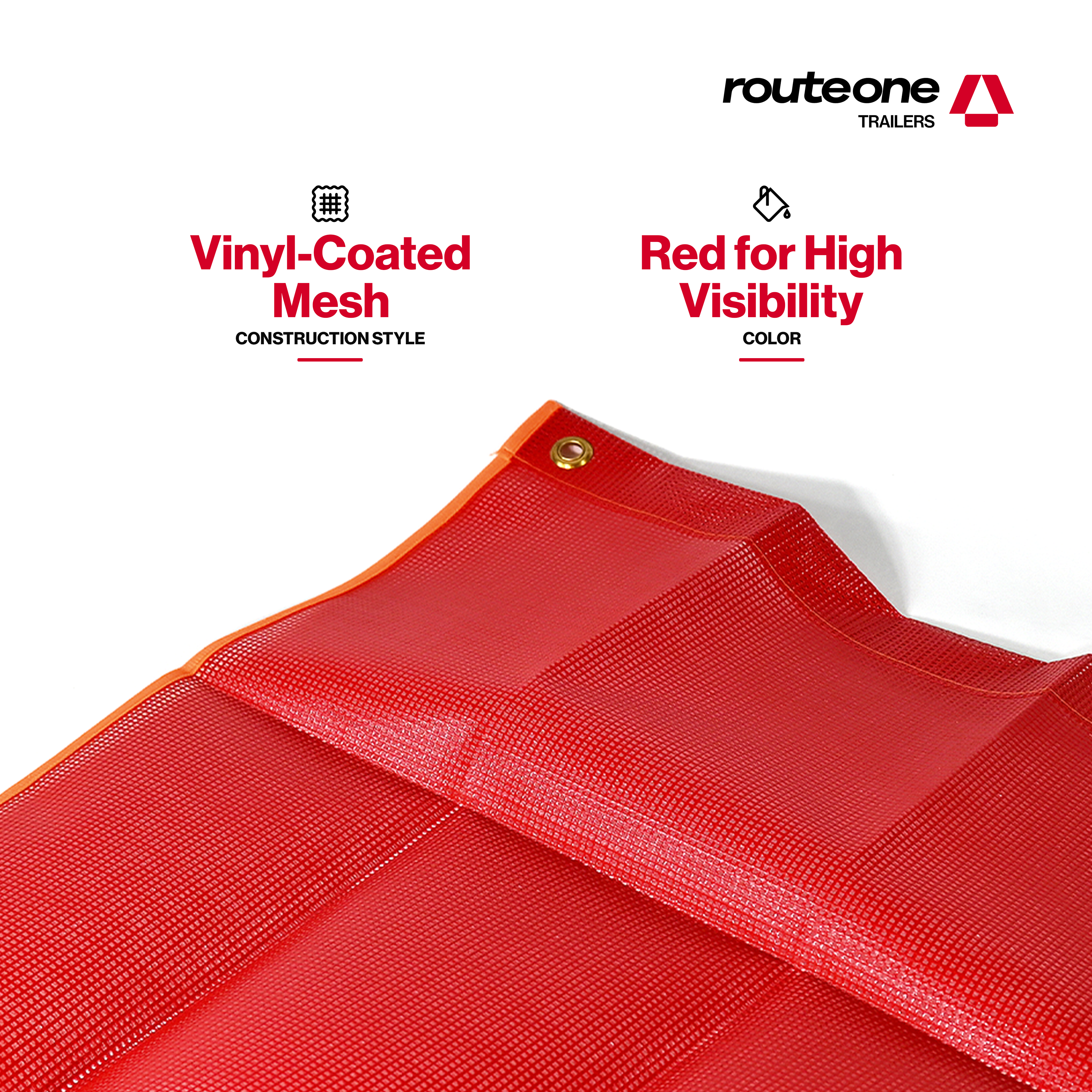 Vinyl Mesh Red Flag W Grommets Route One Trailers