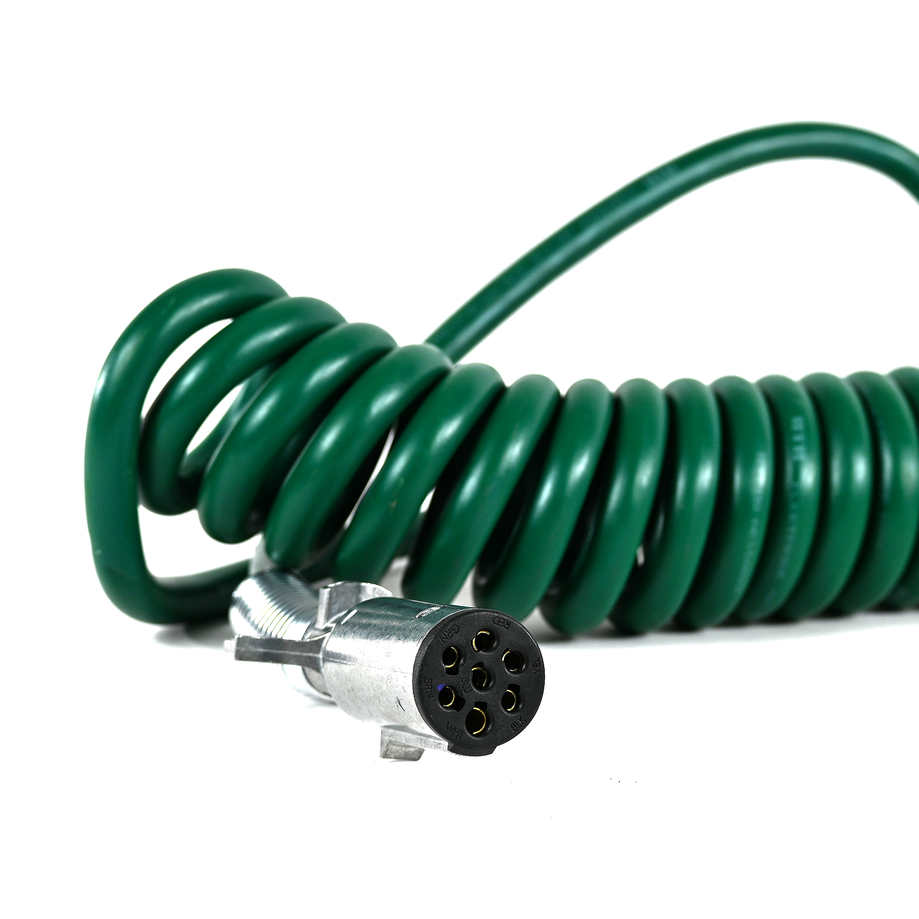 15ft 7-Way Green Coiled Route One Trailers