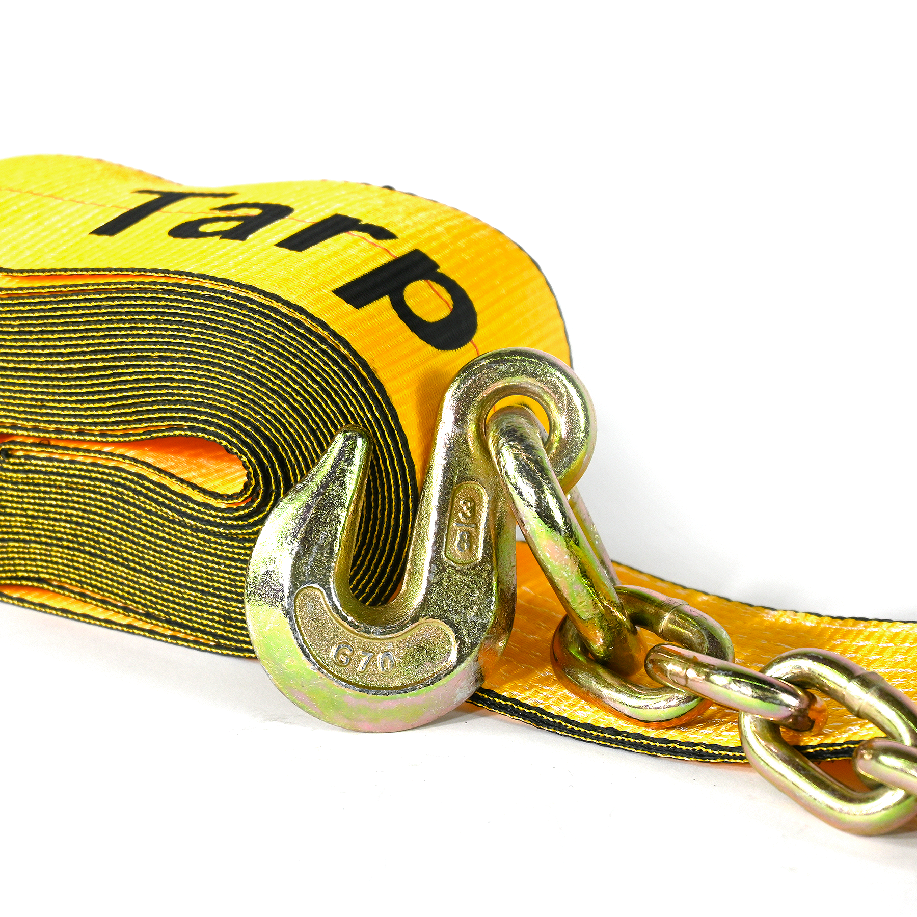 4" x 30' Winch Strap W Chain Anchor Tarp System