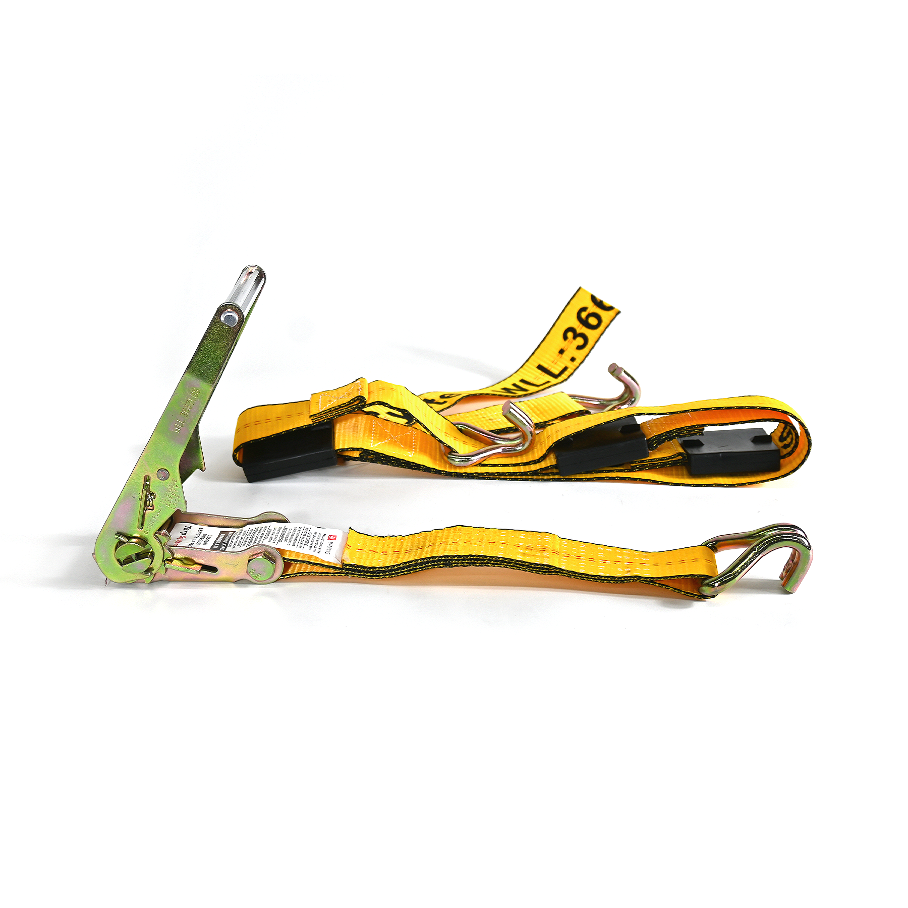 2" x 10' Ratchet Strap w 3 Wire J Hooks and 3 Rubber Blocks Tarp System Route One Trailers