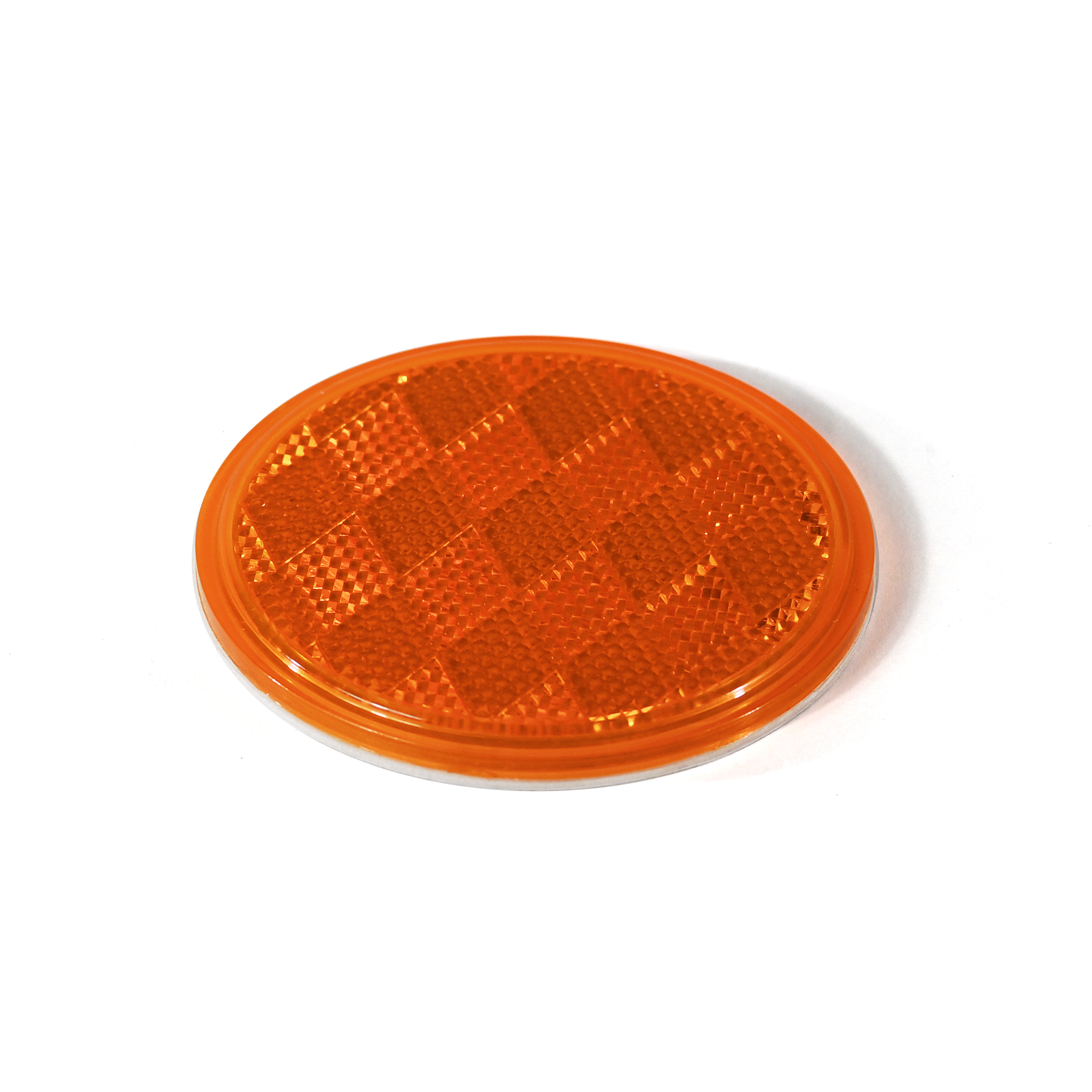 3-1/8" Reflector, Round, Yellow, Adhesive Mount