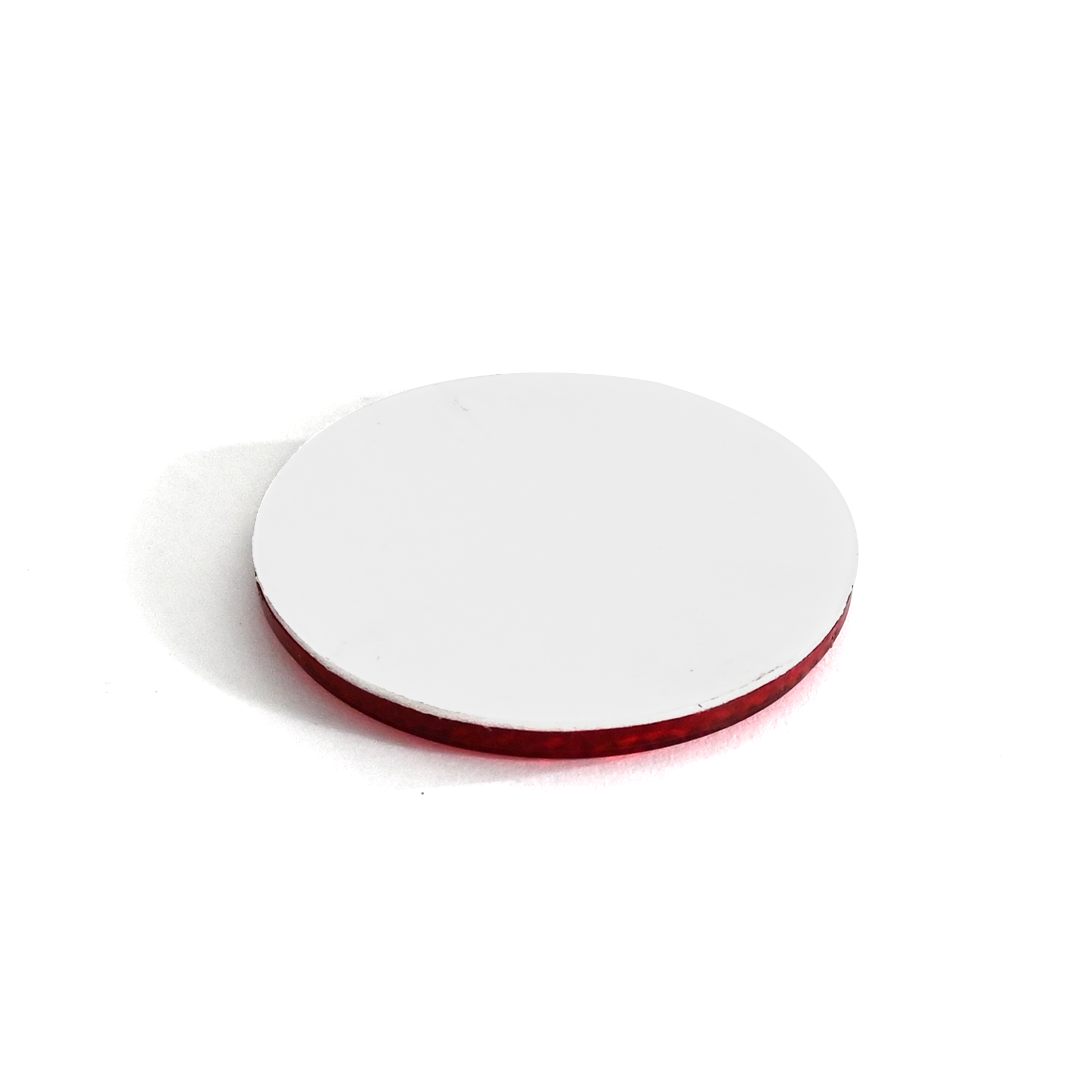 2-1/8" Round, Red Reflector, Adhesive Mount Route One Trailers