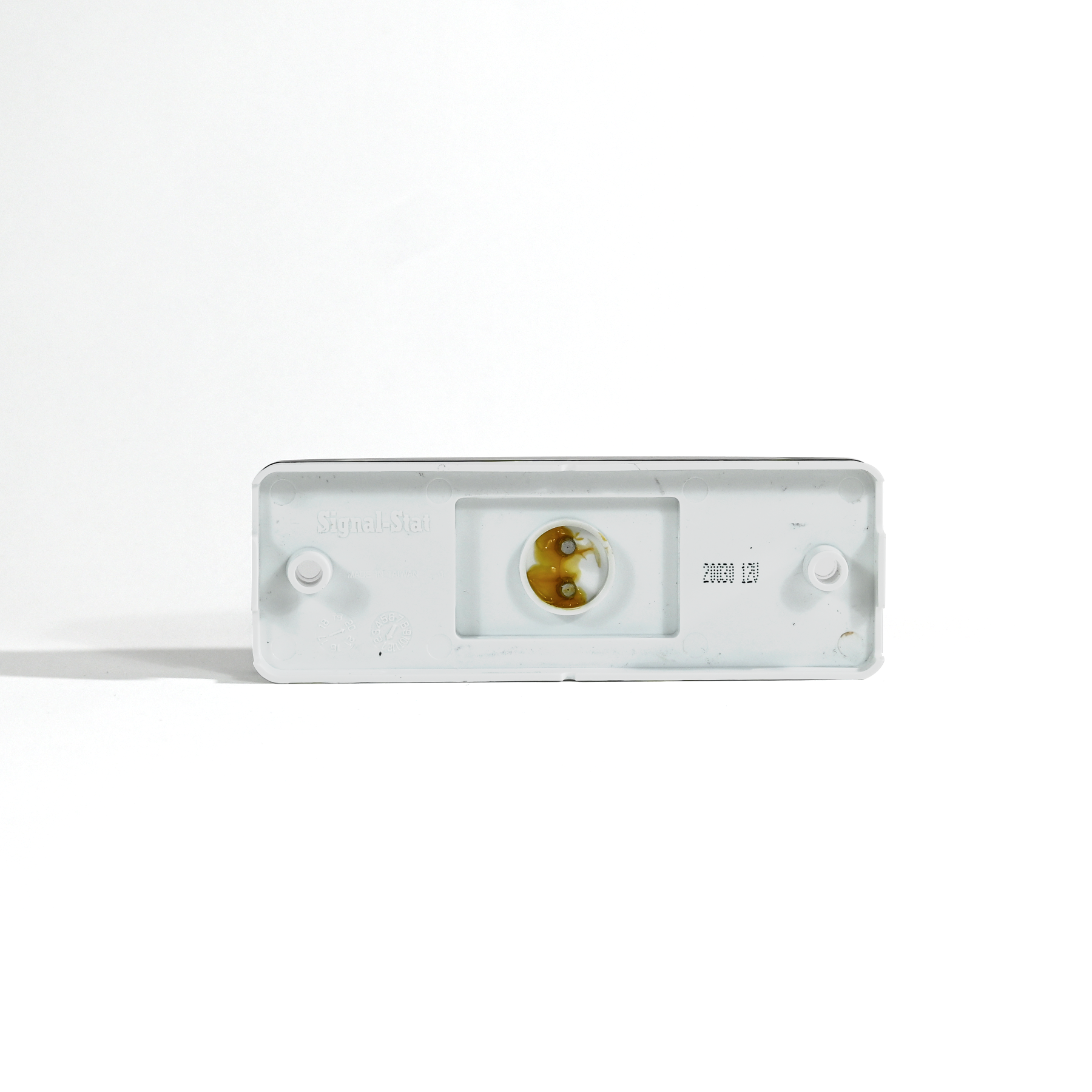 License Light, Rectangular, Clear, 2 Bulb, 2 Screw Mount, Male Pin S/T/T Route One Trailers