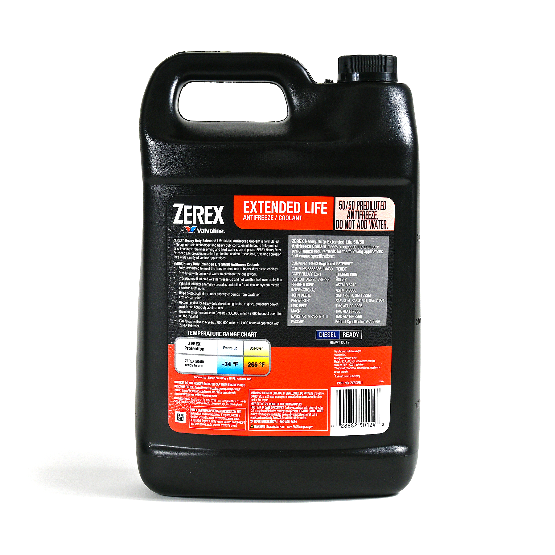 Antifreeze Coolant Zerex Heavy Duty 50/50 1 Gallon Route One Trailers
