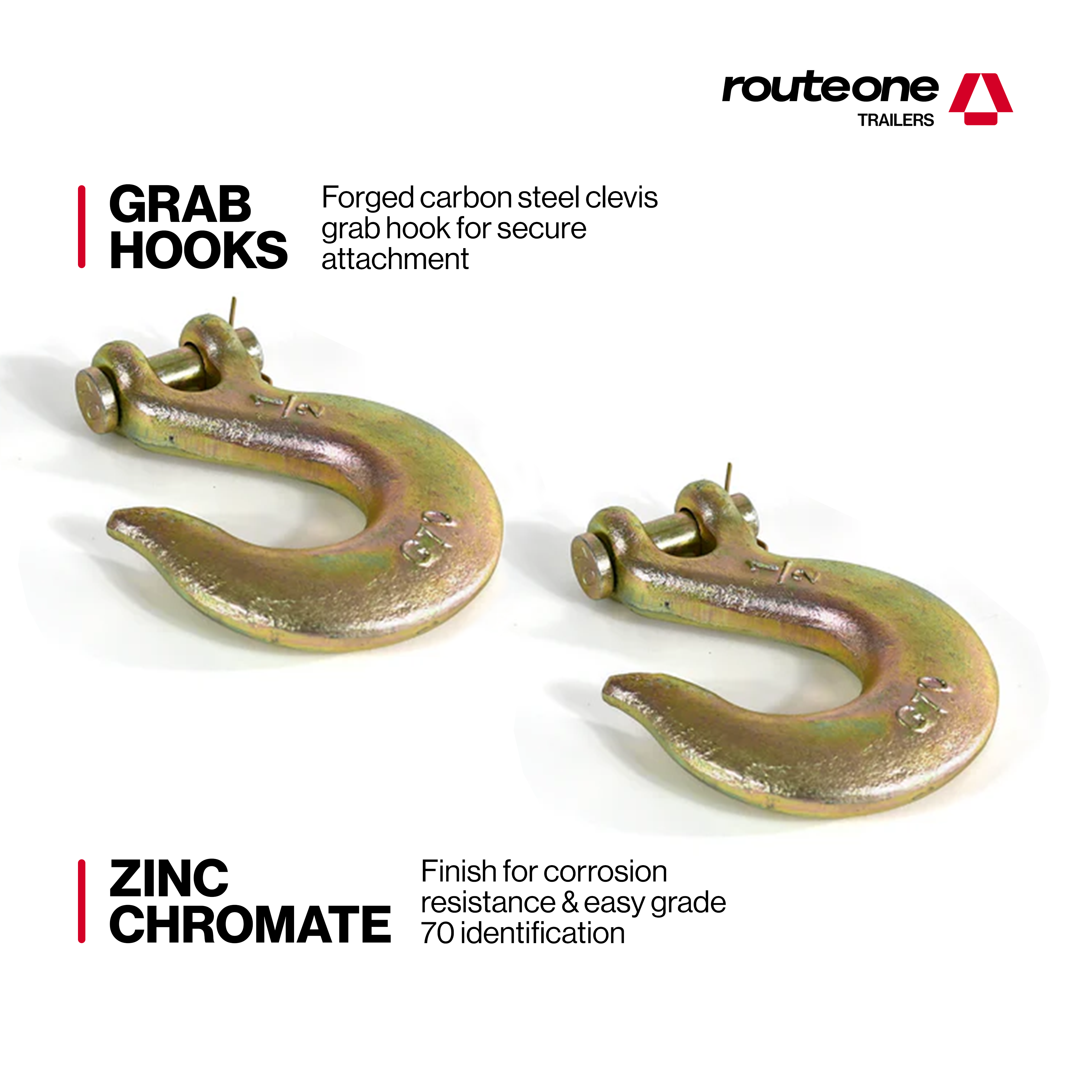 1/2” G70 Slip Hook – 11,300 lb WLL Route One Trailers