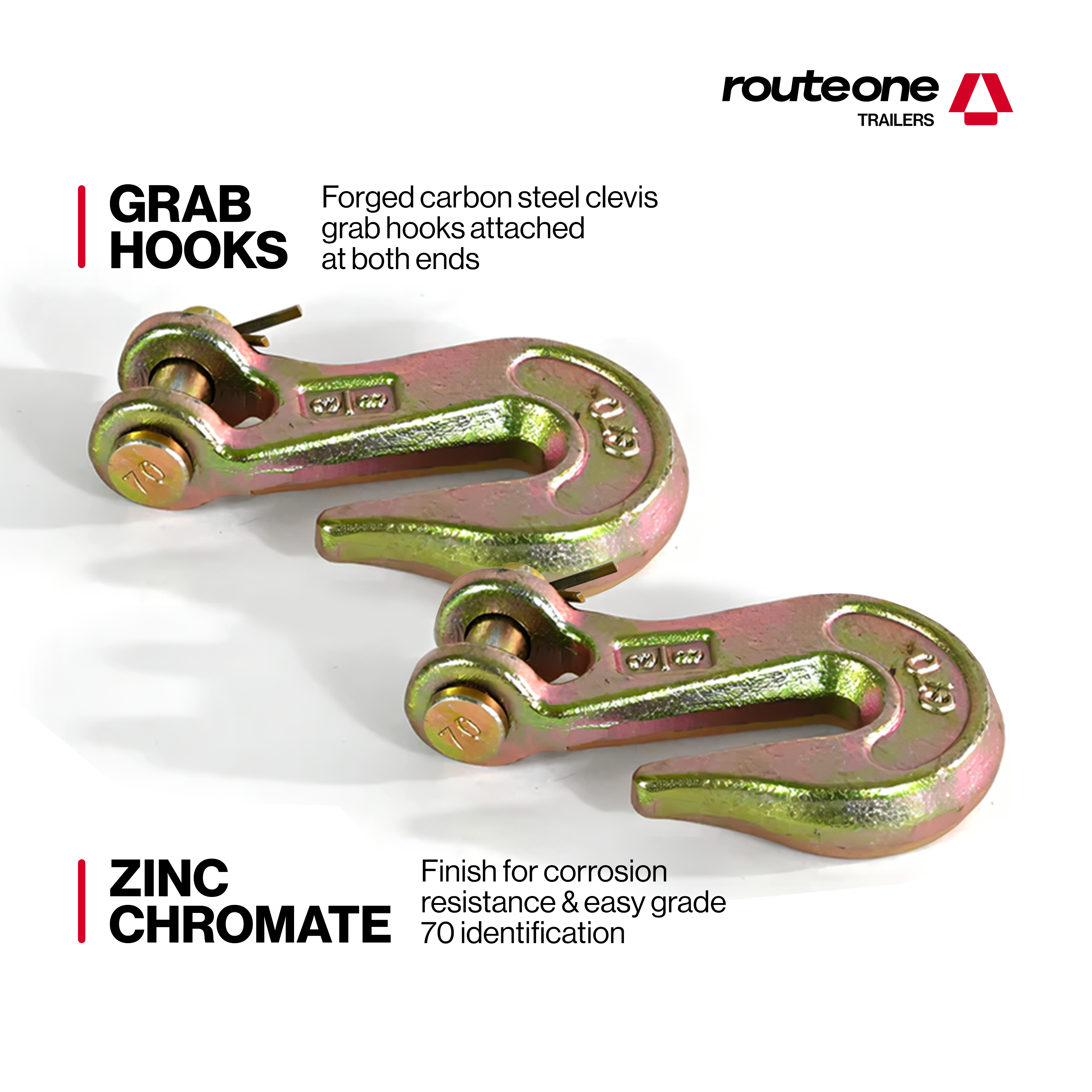 3/8” G70 Slip Hook – 6,600 lb WLL Route One Trailers
