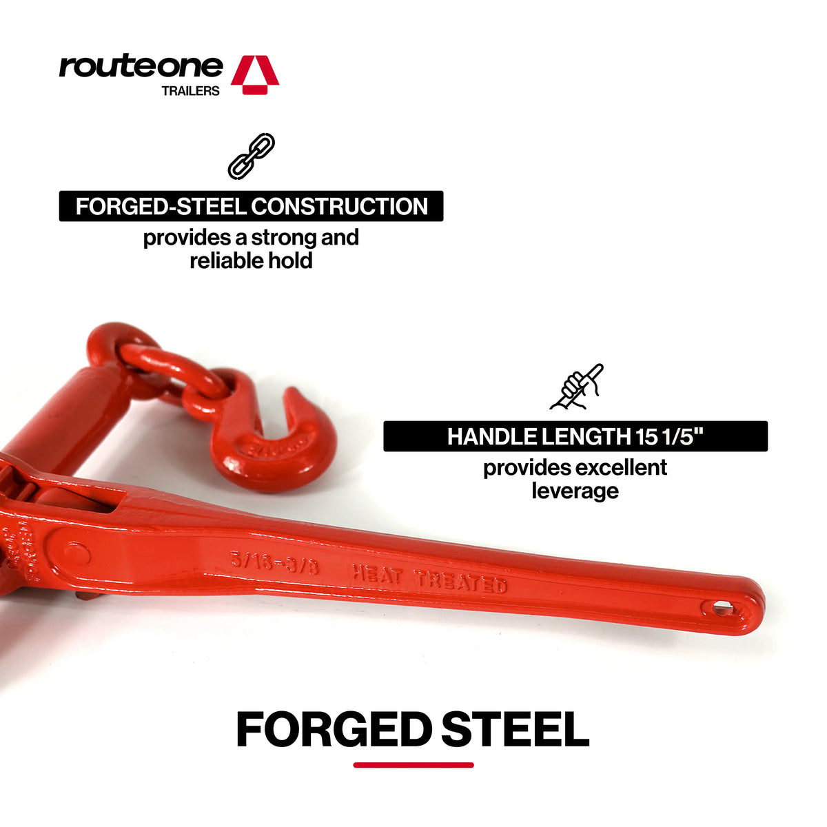 5/16”–3/8” Ratchet Binder | 5,400 lb WLL Flatbed Load Control Route One Trailers