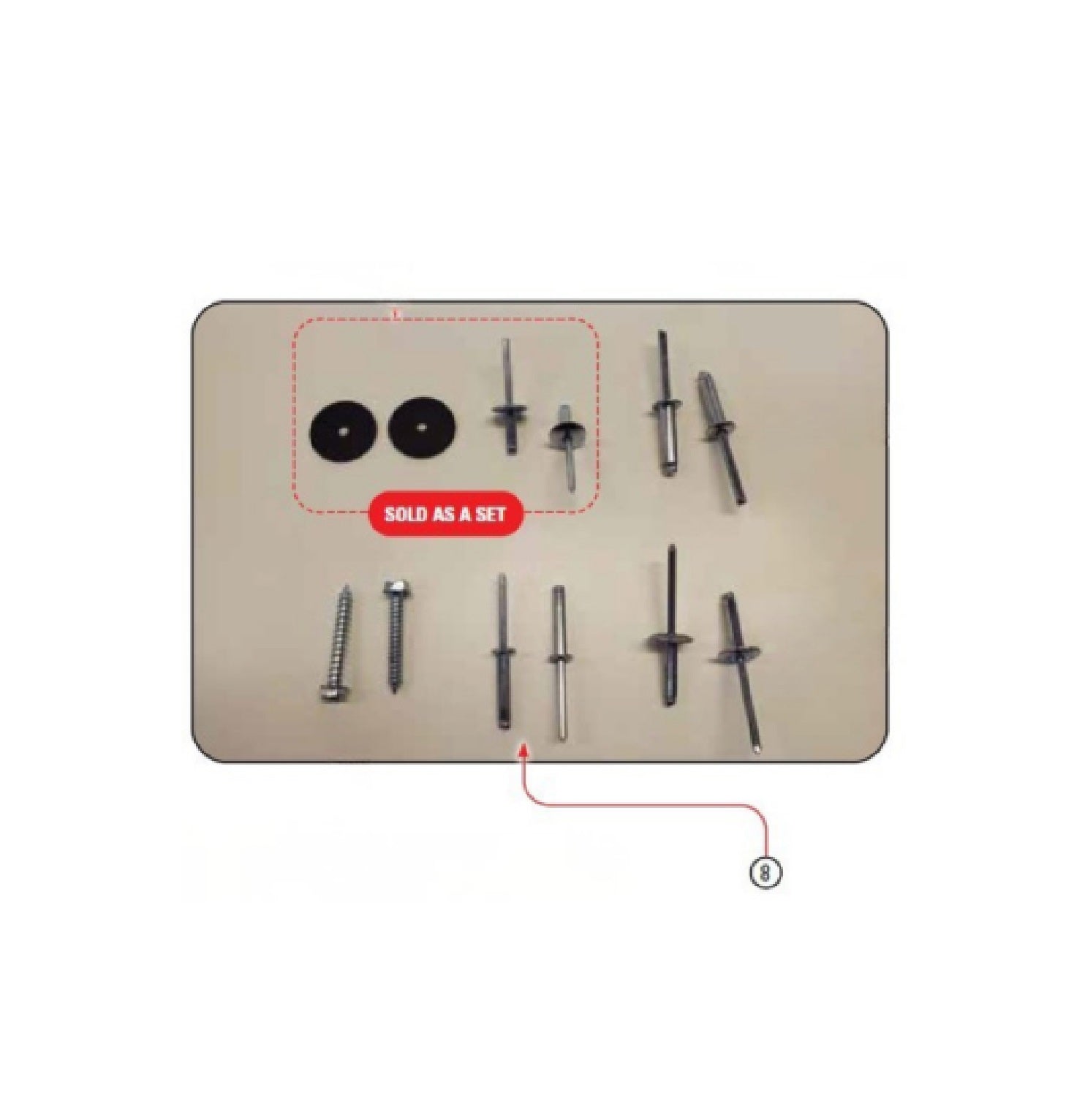 3/16” rivet for tail hinge catch