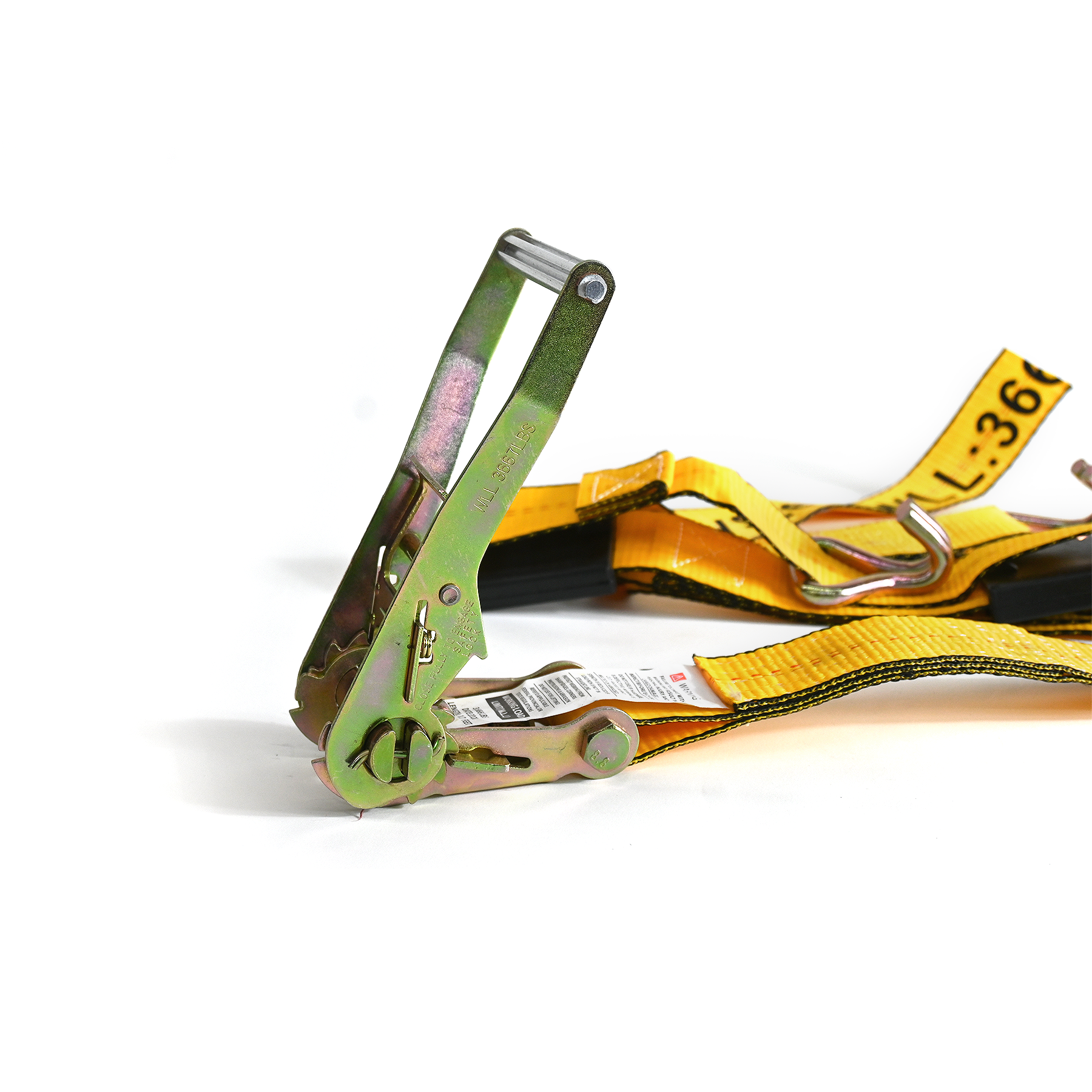 2" x 10' Ratchet Strap w 3 Wire J Hooks and 3 Rubber Blocks Tarp System Route One Trailers