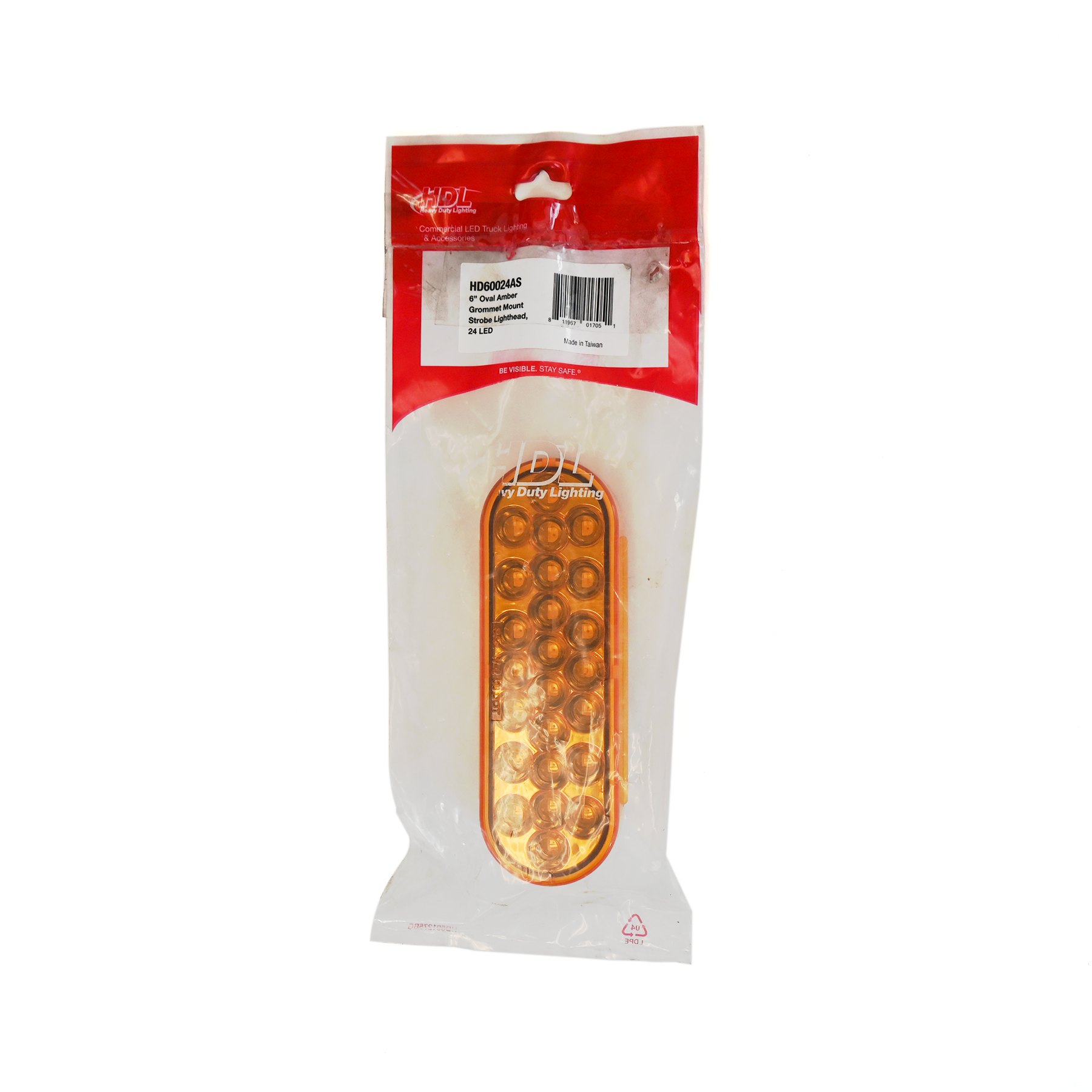 6" Oval LED Amber Strobe Light