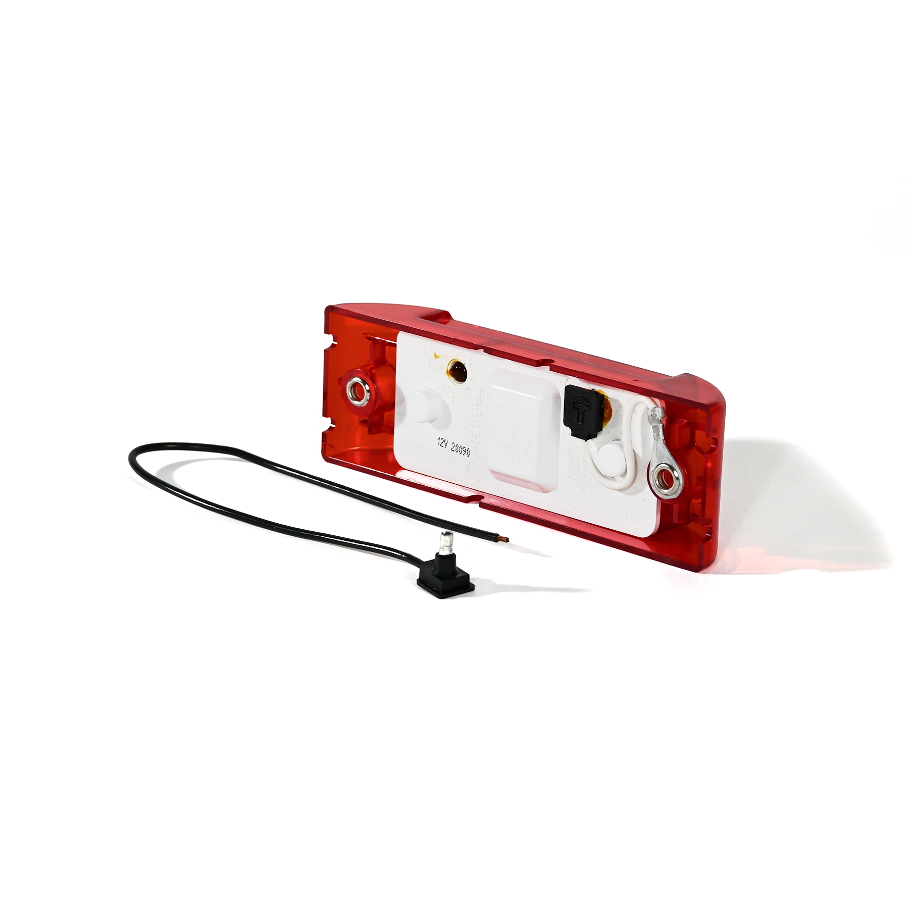 Marker Clearance Light, Red Rectangular, 1 Bulb, KIT w/Ref Lens 12V Route One Trailers