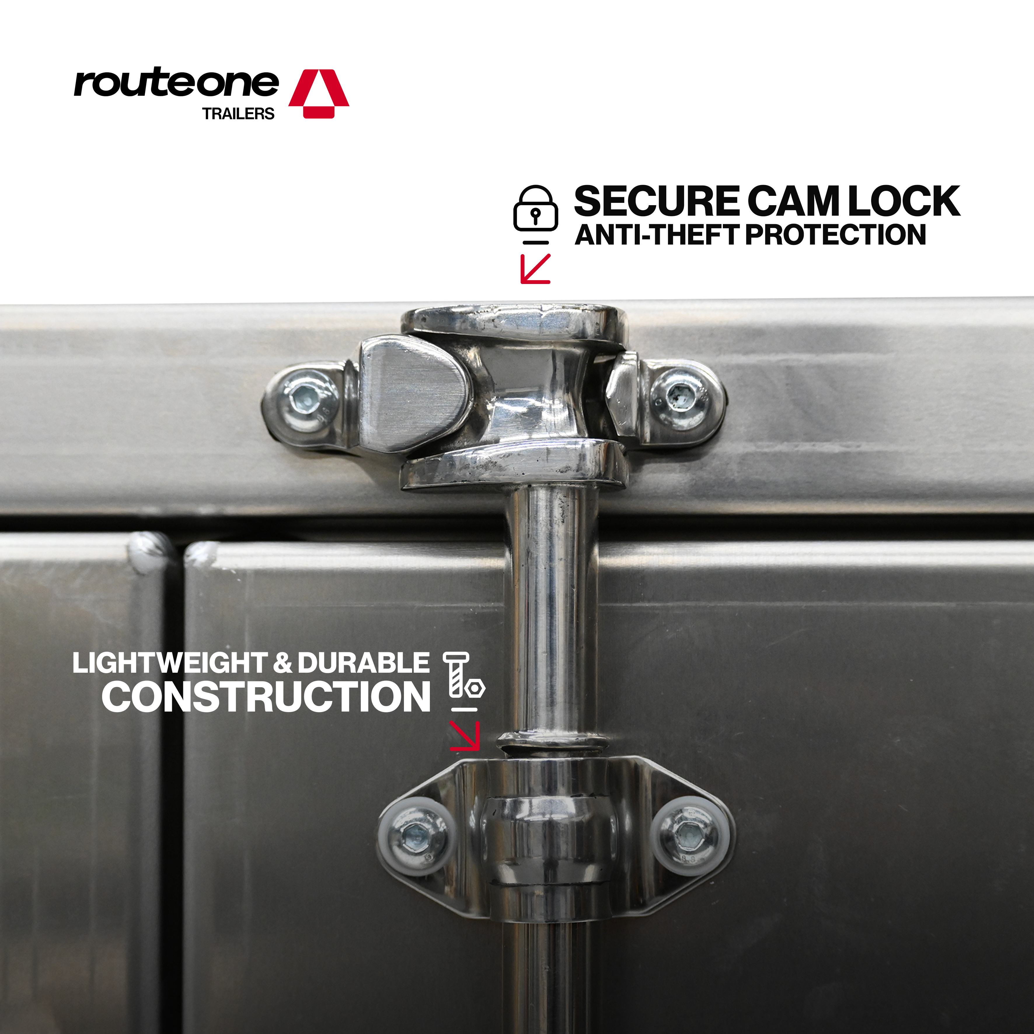 24" x 24" x 60" Cam Lock ToolBox Route One Trailers
