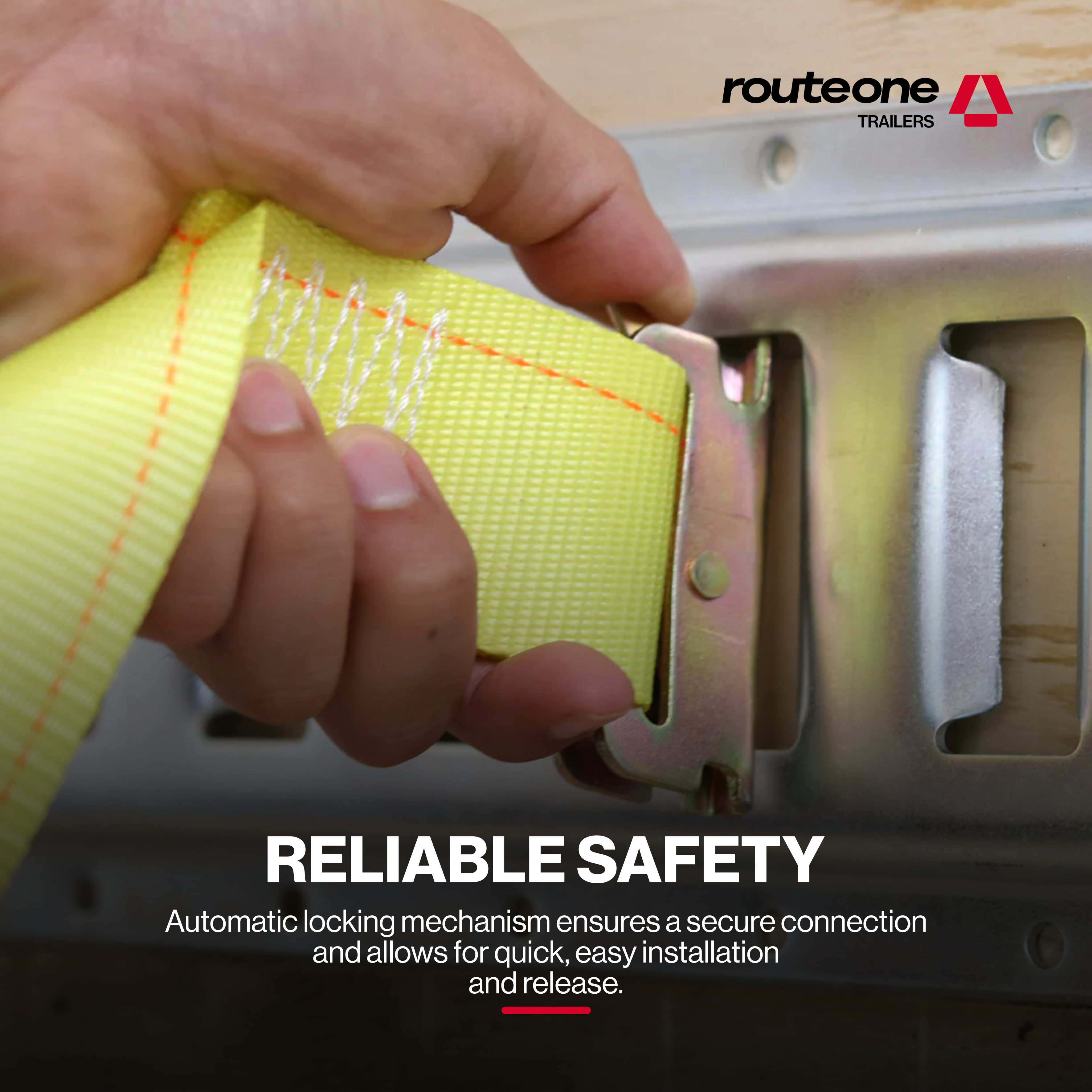2” x 16’ Ratchet Strap for E-Track Systems | Cargo Tie Down Route One Trailers