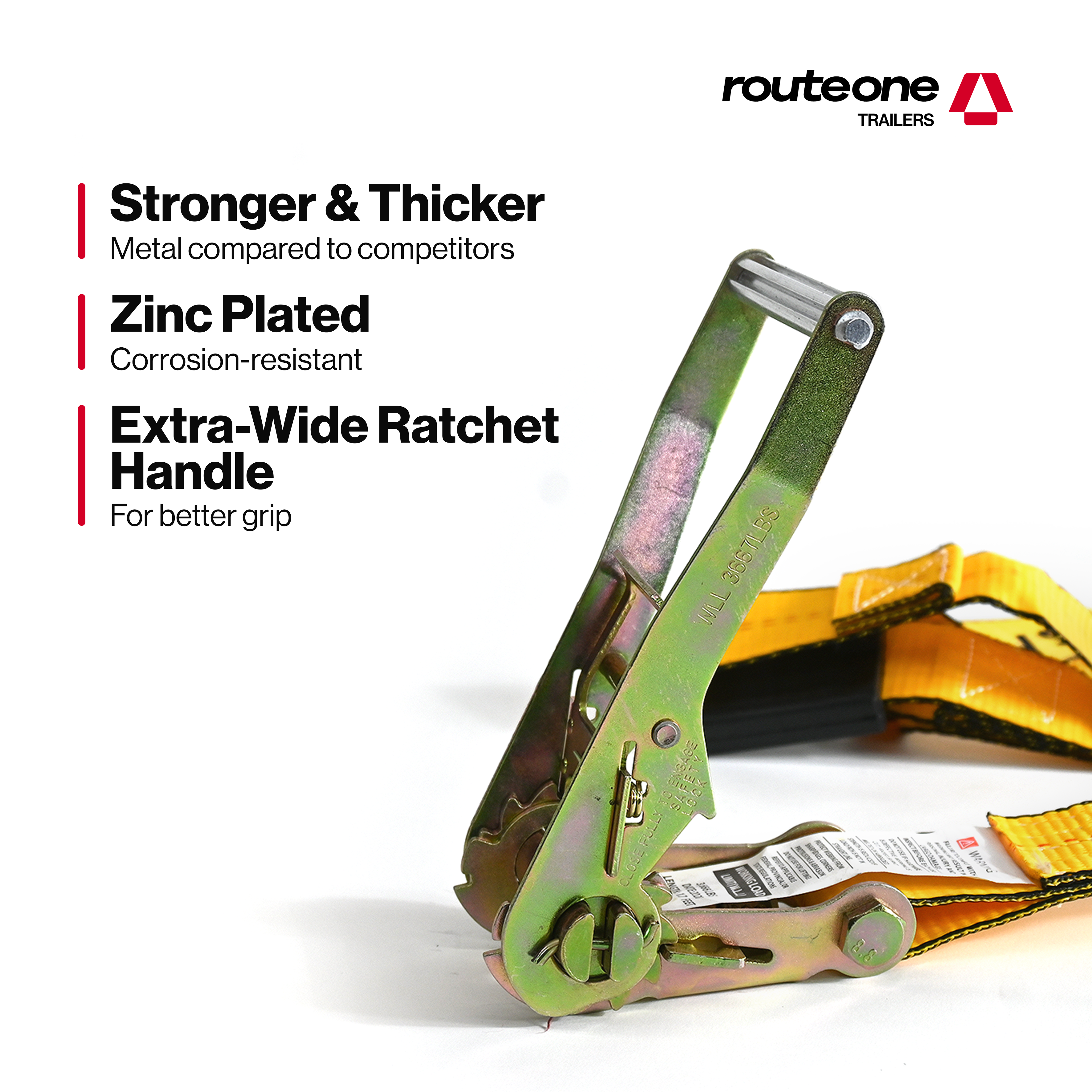 2" x 30' Ratchet Strap w Double J Hook Tarp System (2" x 27') Route One Trailers