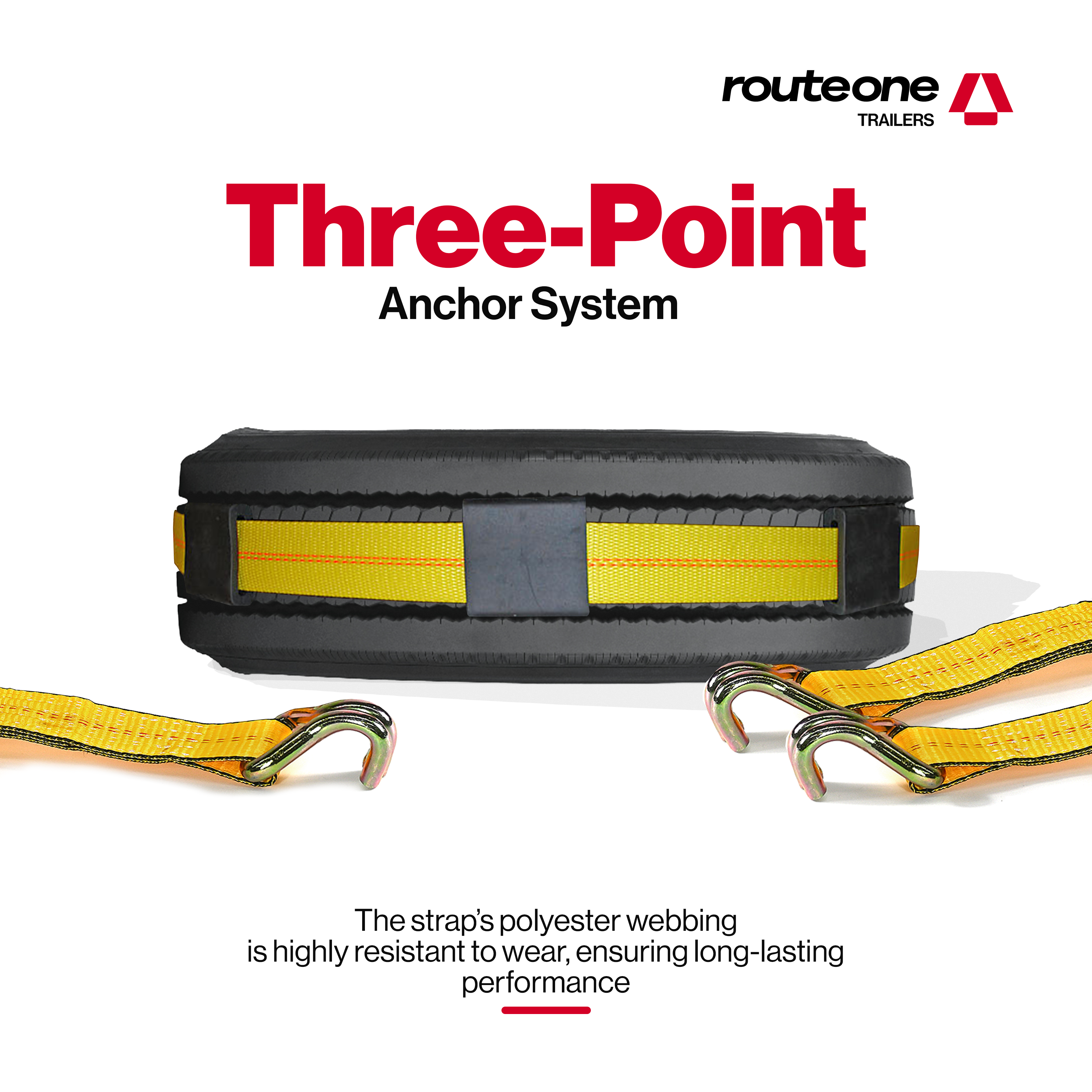 2" x 10' Ratchet Strap w 3 Wire J Hooks and 3 Rubber Blocks Tarp System Route One Trailers